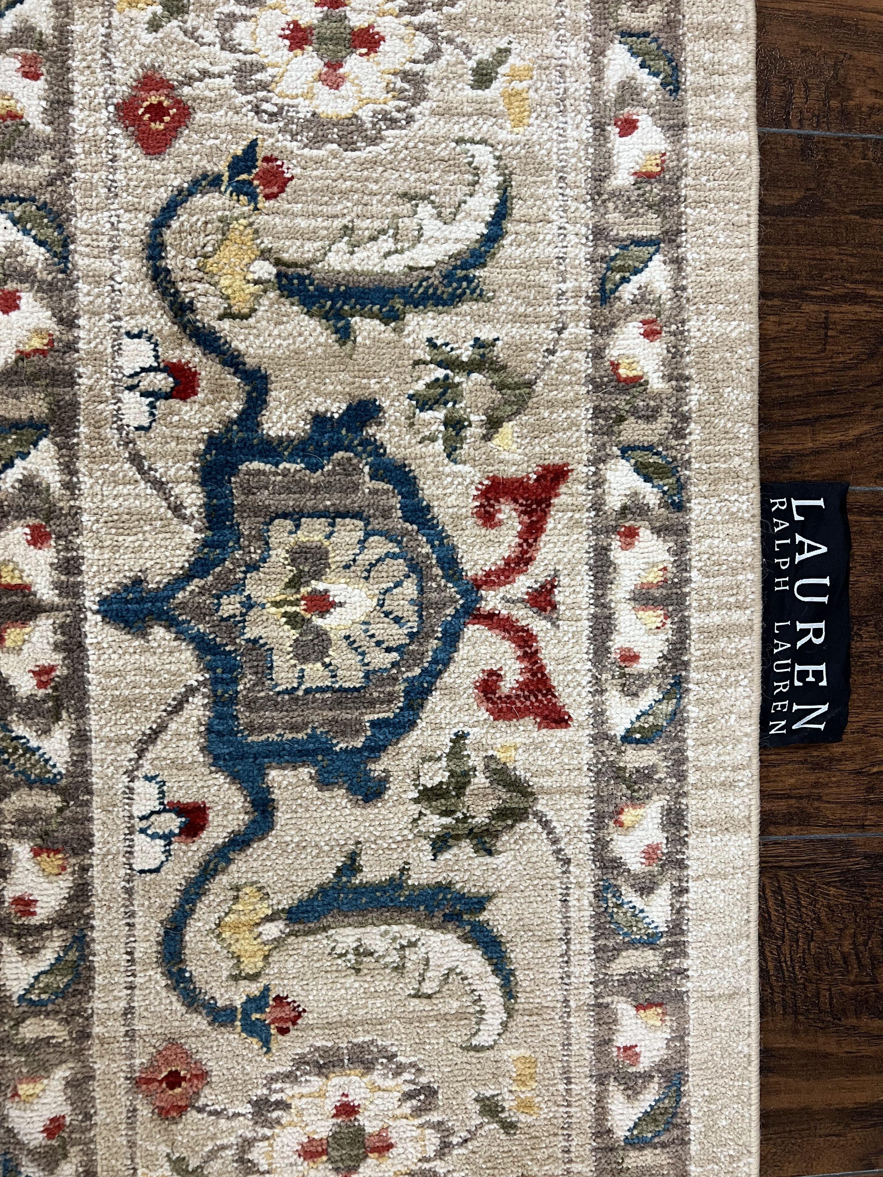 Ralph Lauren Rug 8x10 ft, Beige Room Sized Carpet 8 x 10, Persian Design Rug, Floral Allover Rug, Traditional Area Rug, Oriental Rug - Jewel Rugs