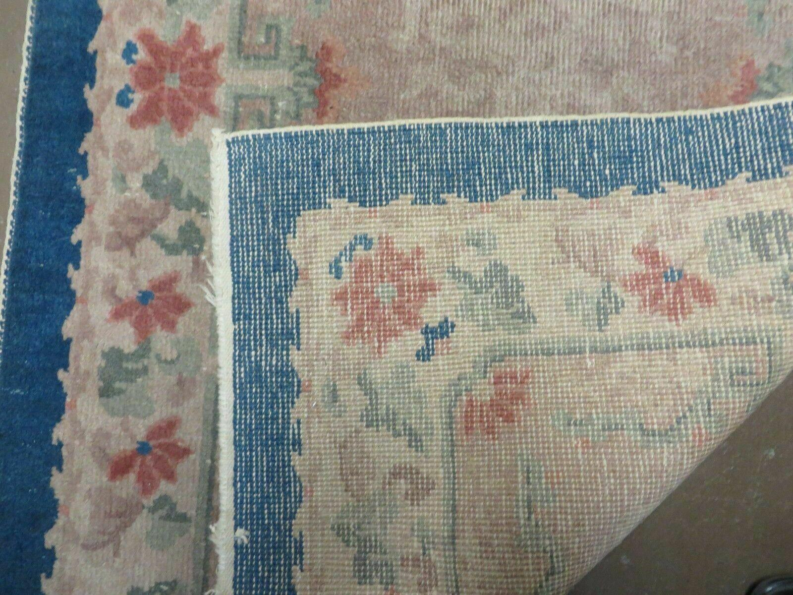 Antique Chinese Rug 2.5 x 4 Gray and Blue Wool Carpet Fette Nichols - Jewel Rugs