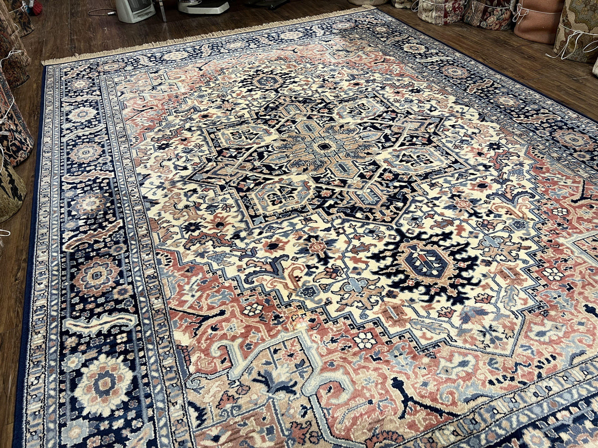 Karastan Rug 8.8 x 12 Blue Heriz 748, Wool Karastan Carpet, Discontin