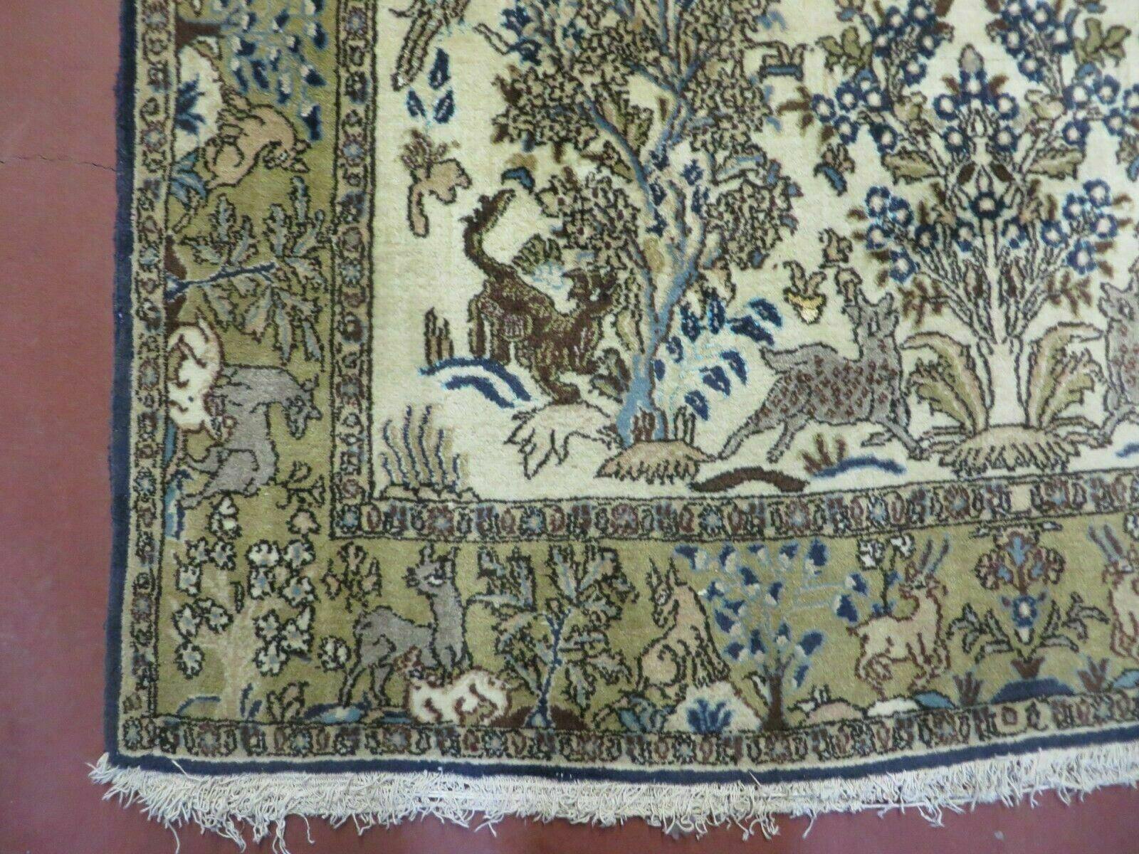 4' X 6 Handmade India Oriental Fine Pictorial Tree Of Life Wool Silk Rug Wow - Jewel Rugs