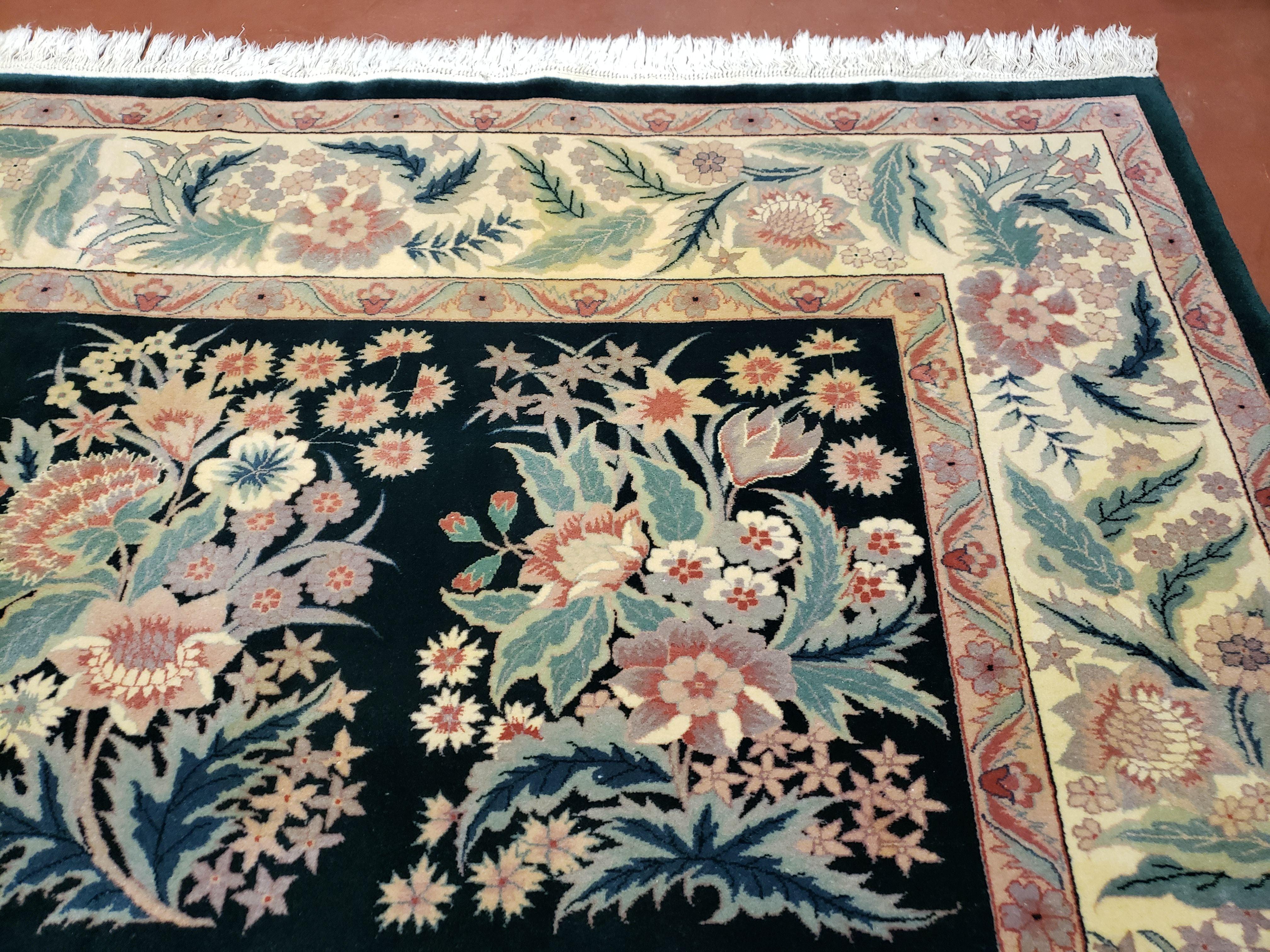 9x12 Floral Pattern Rug Garden of Eden Pakistani Carpet Hand Knotted Wool Area Rug Living Room Rug Vintage Dining Room Rug 9 x 12 Nice - Jewel Rugs