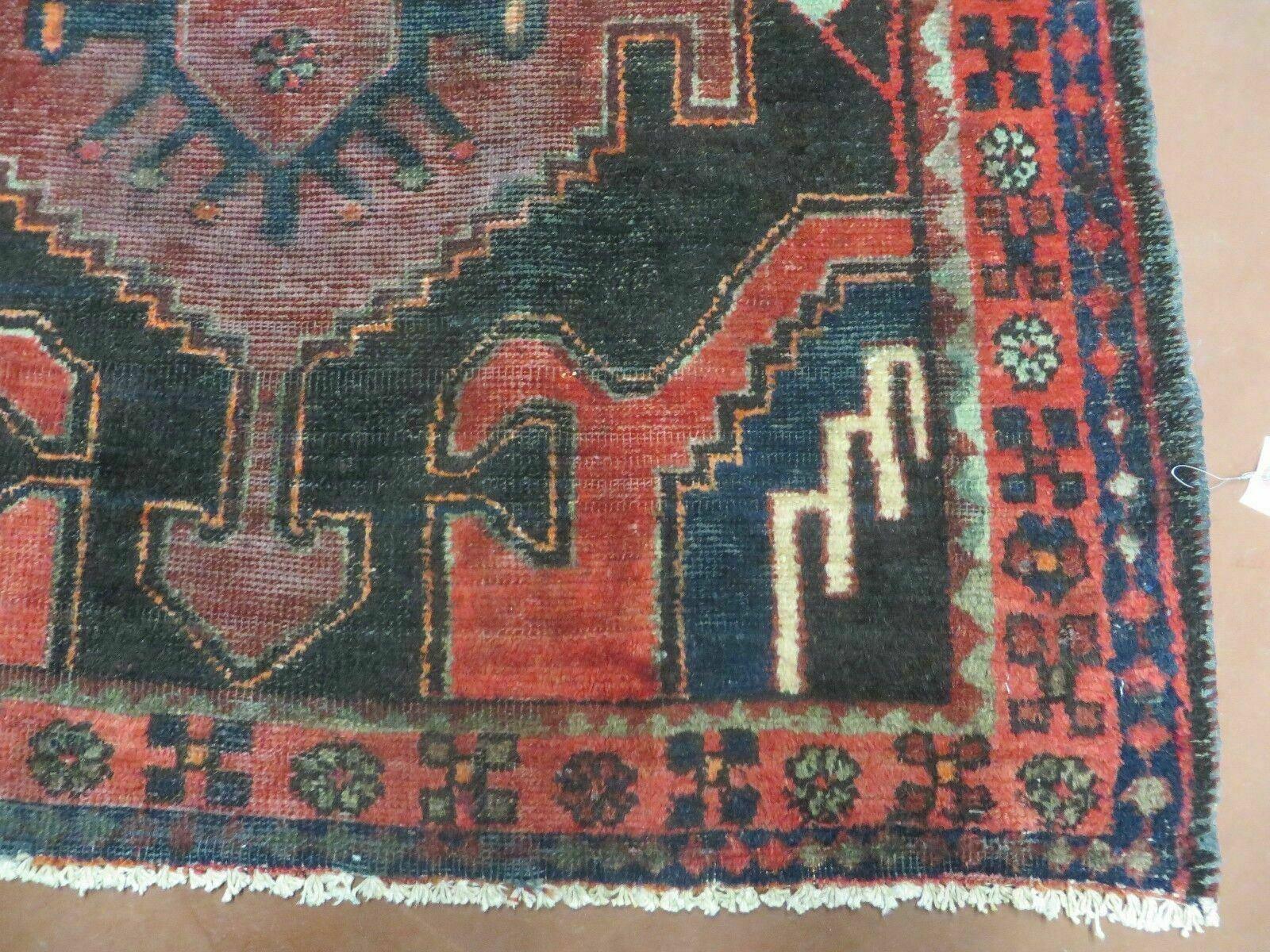 4' X 8' Antique Handmade India Geometric Oriental Tribal Wool Rug Red # 603 - Jewel Rugs
