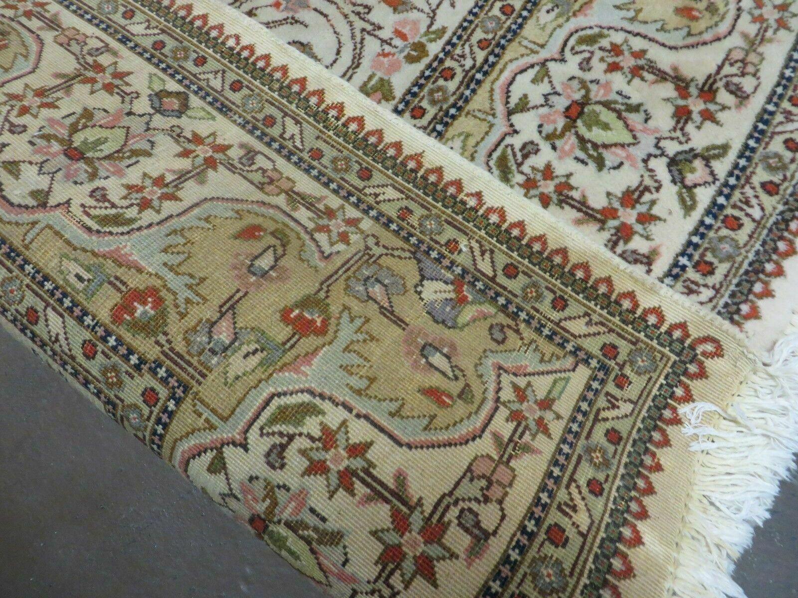 Vintage Persian Tabriz Rug 9x12, Tabatabaie Rug 9x12 Carpet, Handmade Hand Knotted Wool Area Rug, Tomato Red Beige, Medallion Rug, Floral - Jewel Rugs