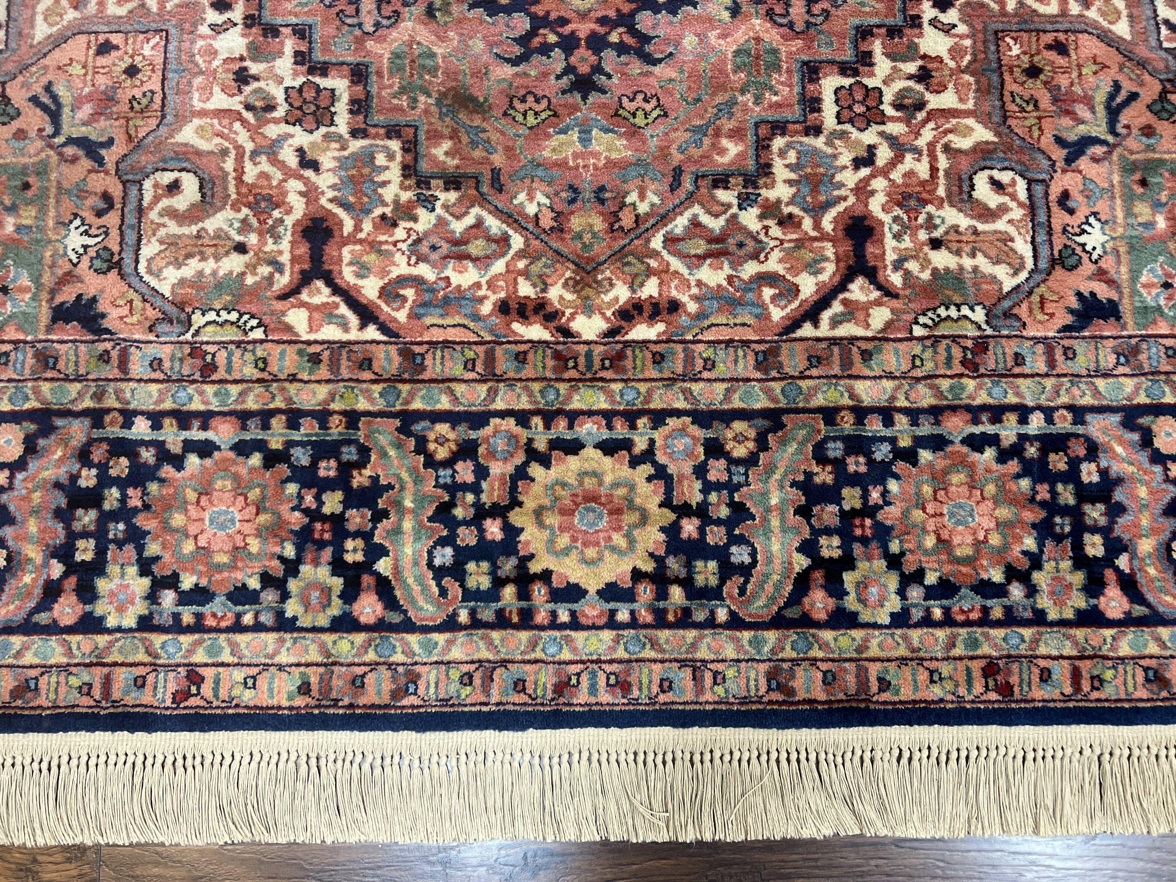 8.8 x 12 Karastan Heriz Rug #726, Vintage Karastan Wool Carpet, Hard to Find Discontinued Original 700 Series, Geometric Area Rug, Oriental - Jewel Rugs