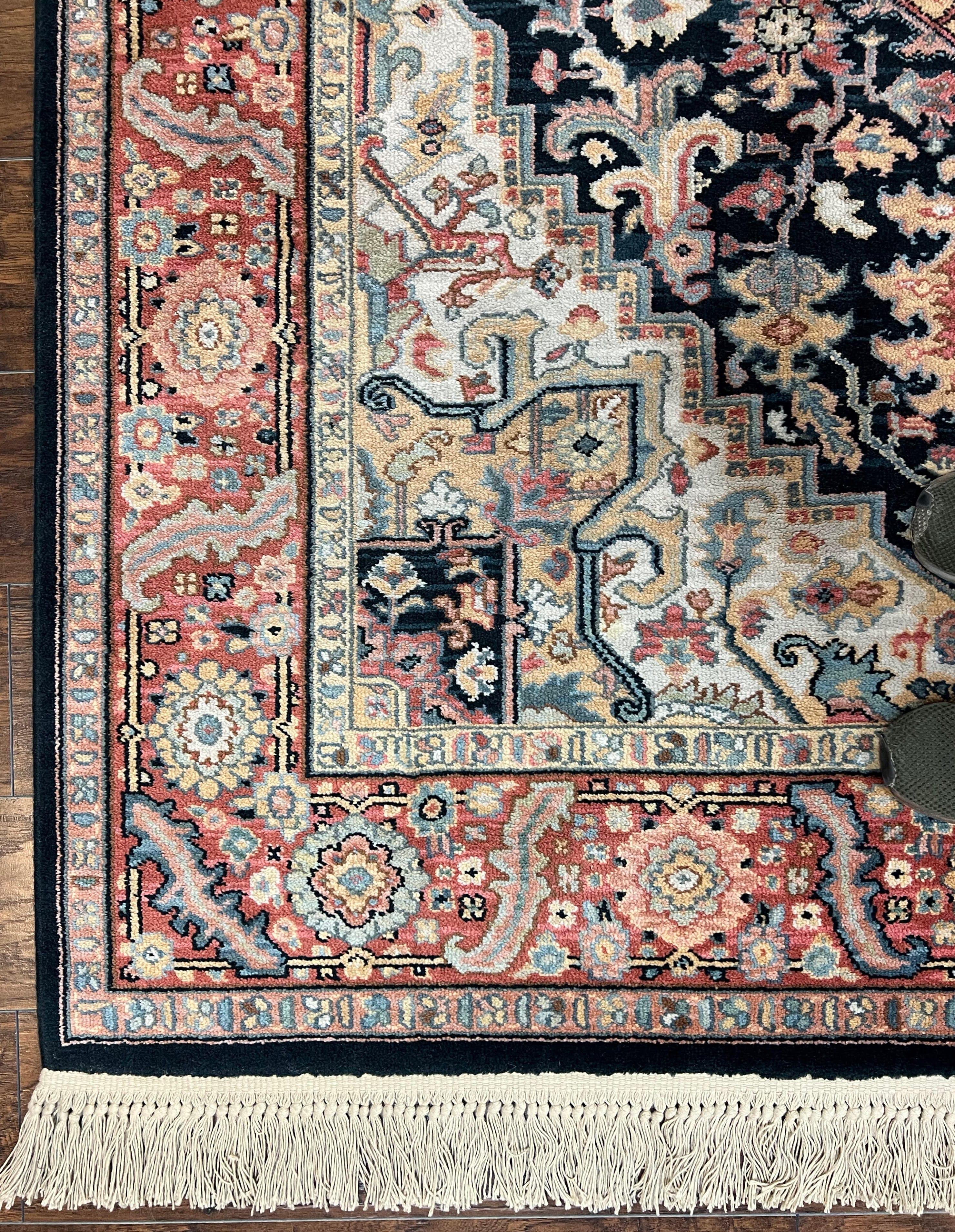 Karastan Navy Heriz #700/701 Rug, 5.9 x 9 Karastan Carpet, 100% Wool Pile, Discontinued Vintage Karastan Rug, Original 700 Series, Geometric - Jewel Rugs