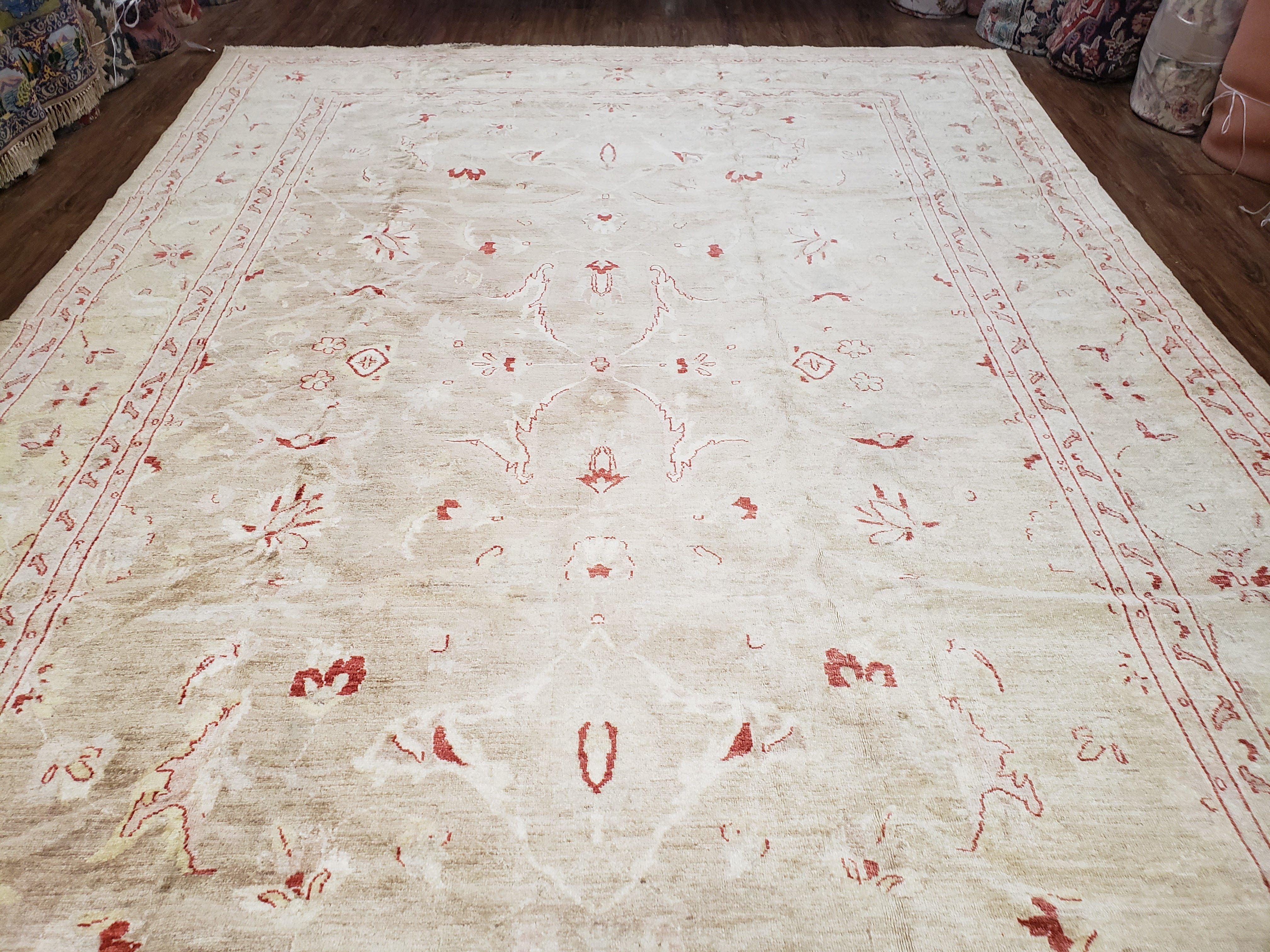 Turkish Oushak Rug 9x13, Vintage Wool Handmade Turkish Carpet, Neutral Colors, Decorative Rug, Living Room Rug, Modern - Jewel Rugs