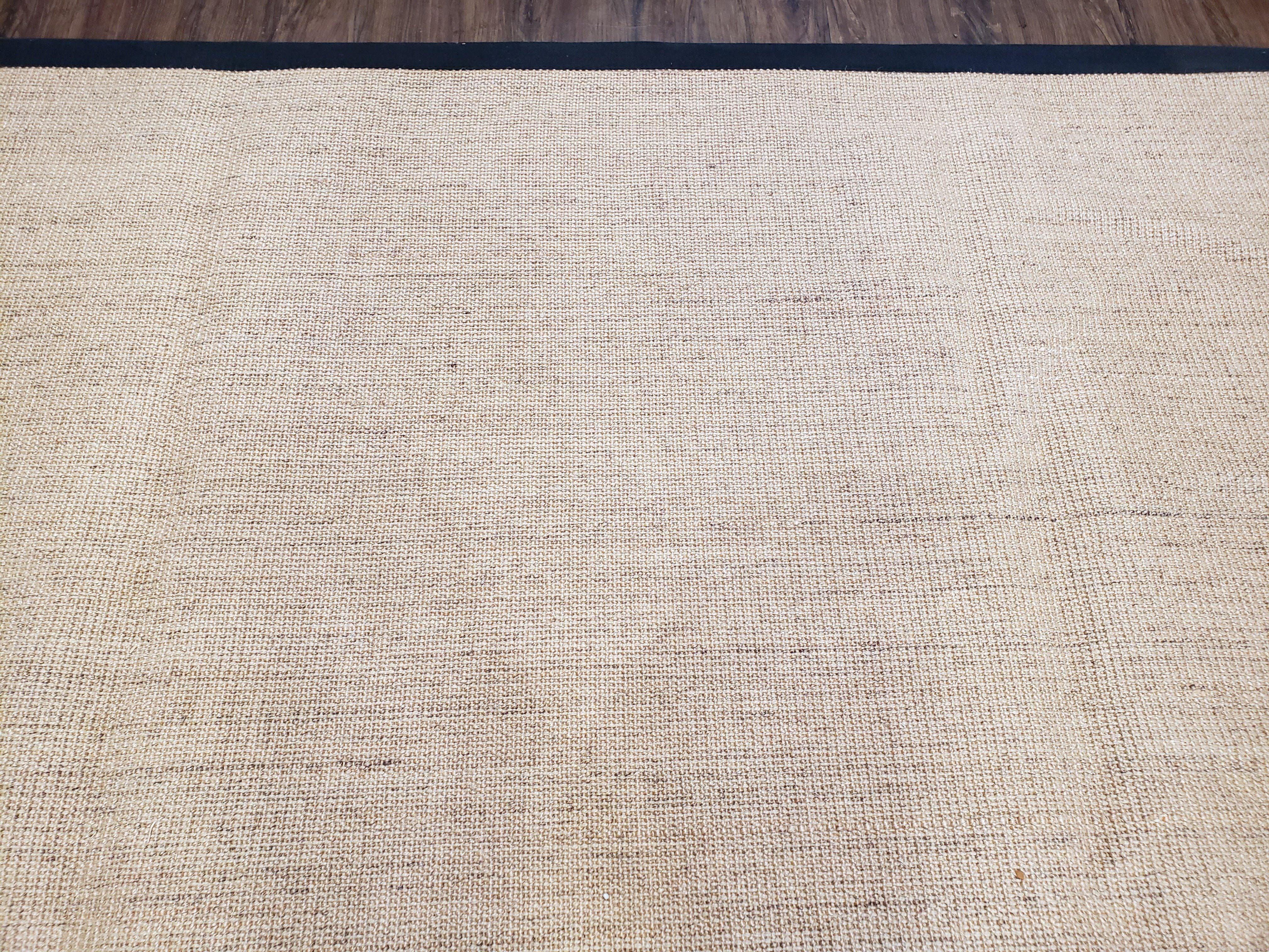 Jute Rug 8x10, Natural Jute Fiber Area Rug, Natural Sisal Area Rug with Black Border, 8x10 Carpet, Solid Jute Rug 8 x 10, Farmhouse Rug - Jewel Rugs