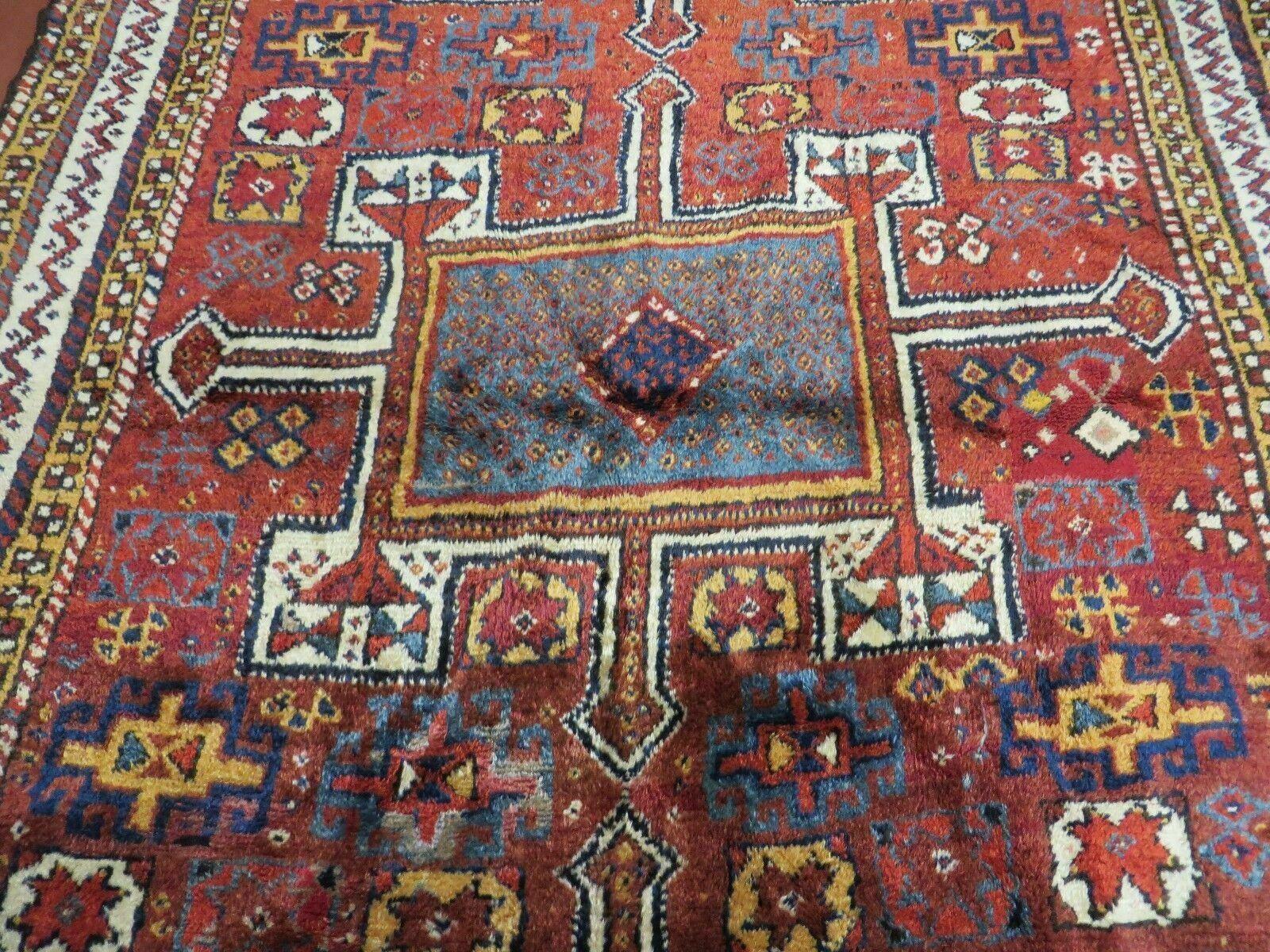 Antique Moroccan Runner Rug 4x9, Wide Runner, Hand Knotted Tribal Oriental Carpet, Hallway Rug, Geometric Medallions, Red, Bohemian Rug Nice - Jewel Rugs