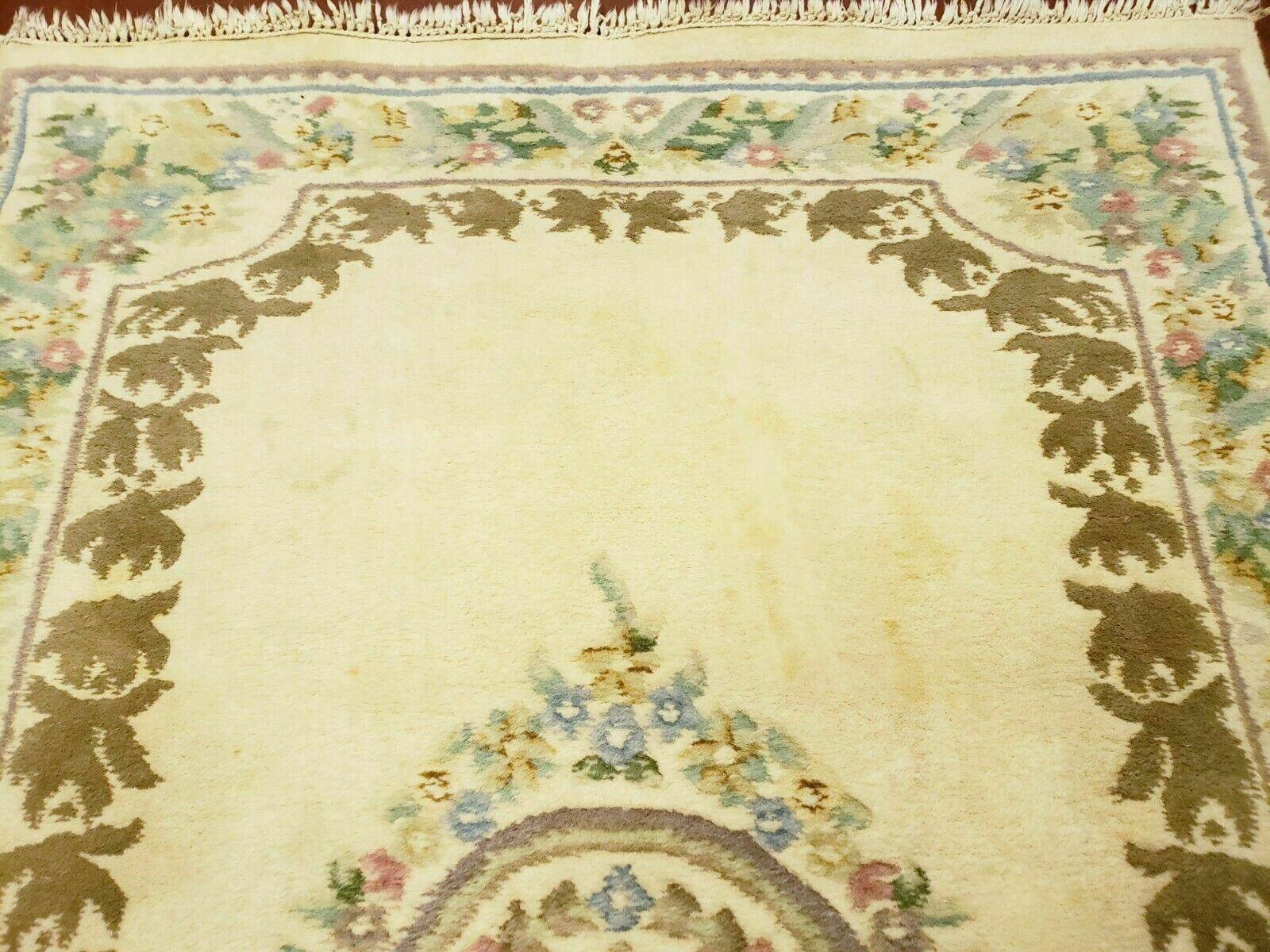 4' X 6' Vintage Handmade Indian Chinese Design Wool Rug Nice - Jewel Rugs