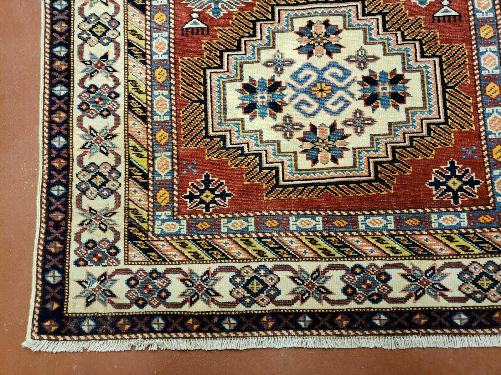 3' X 5' Vintage Handmade Turkish Caucasian Kazak Shirvan Wool Rug Colorful Nice - Jewel Rugs