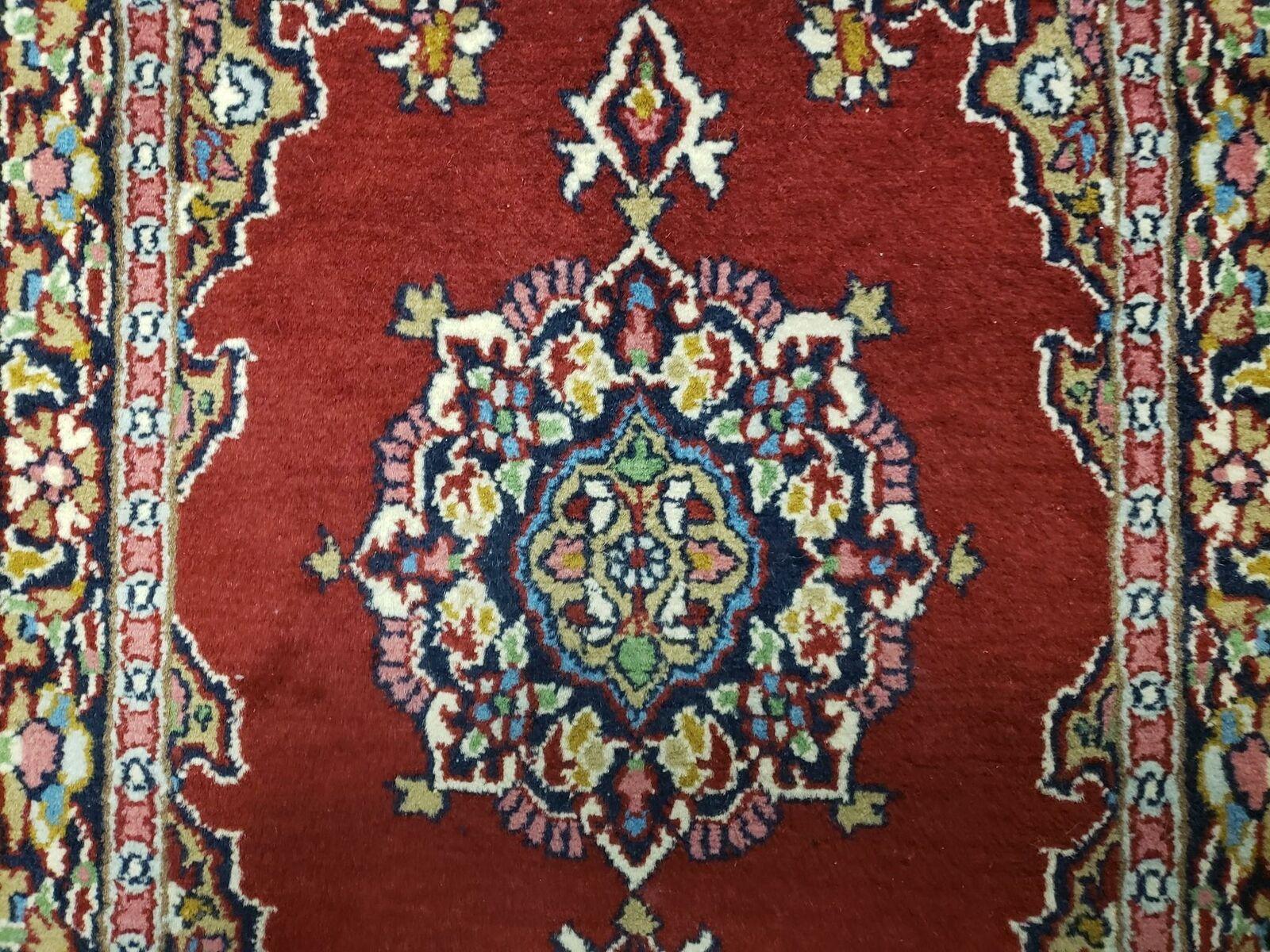 1' 6" X 2' 2" Vintage Handmade Indian Wool Rug Nice - Jewel Rugs