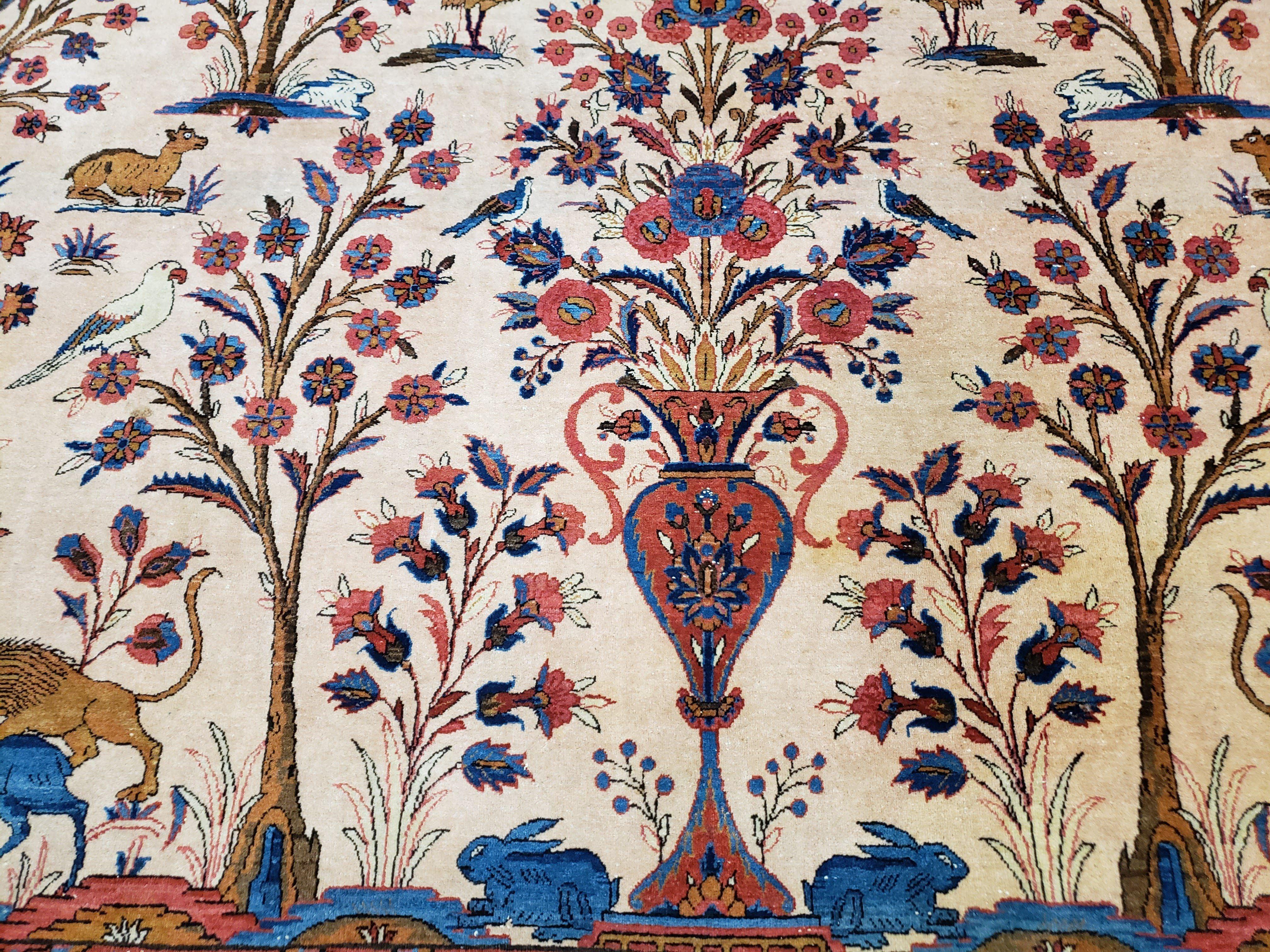 Antique Persian Kashan Tree of Life Rug 10x13 - Jewel Rugs
