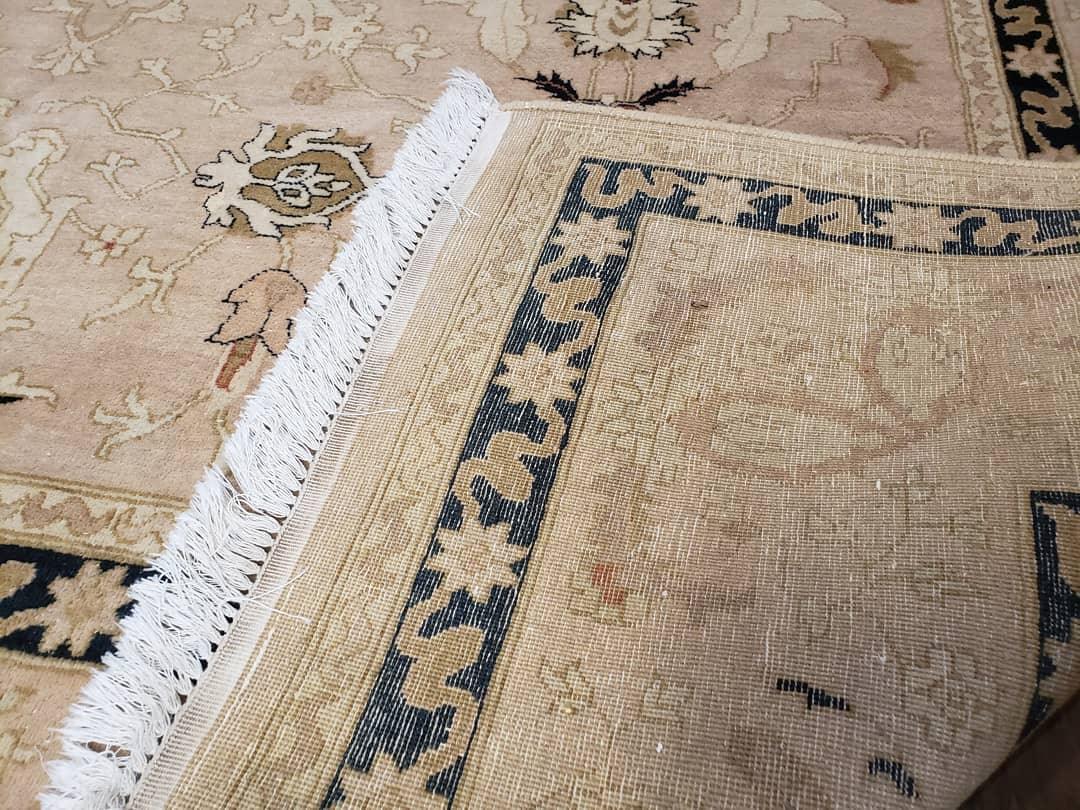 Vintage Pak-Persian Square Room Sized Rug, 8 x 8.8 Hand-Knotted Handmade Wool Carpet Light Taupe Black, Decorative Square Area Rug 8x8 - 8x9 - Jewel Rugs