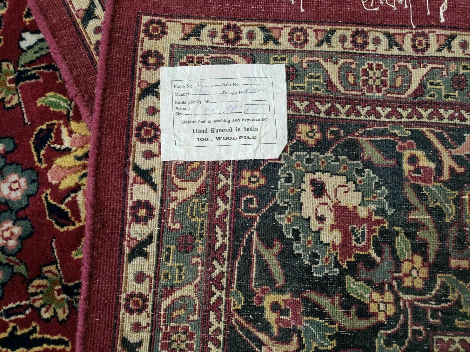 8x10 Red Allover Floral Wool Indian Rug Handmade Vintage Carpet Room Sized - Jewel Rugs