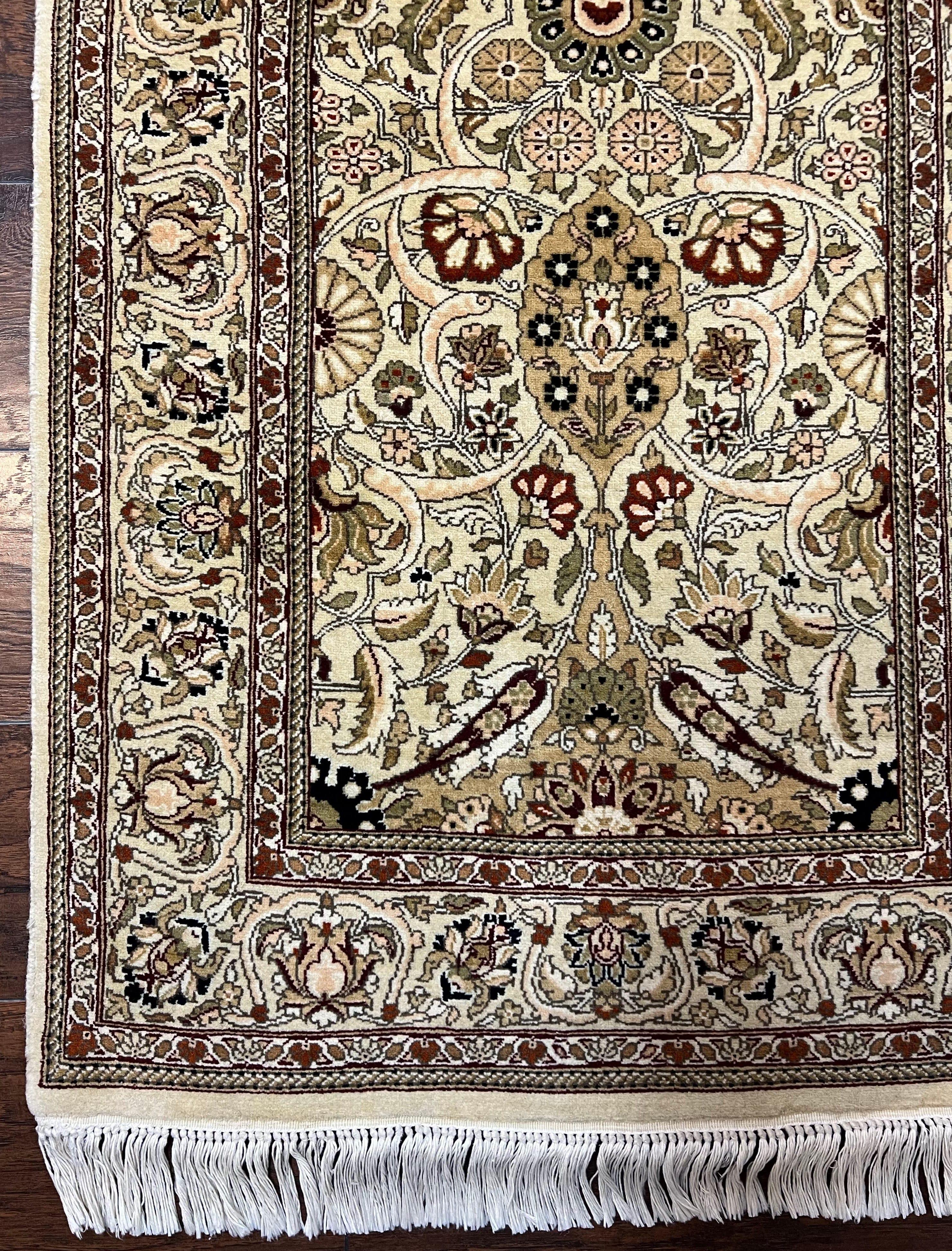 Pak Persian Runner Rug 2.8 x 16, Fine Oriental Runner 16ft Long, Hand-Knotted Wool Floral Allover Beige Tan Hallway Runner, Corridor Rug - Jewel Rugs