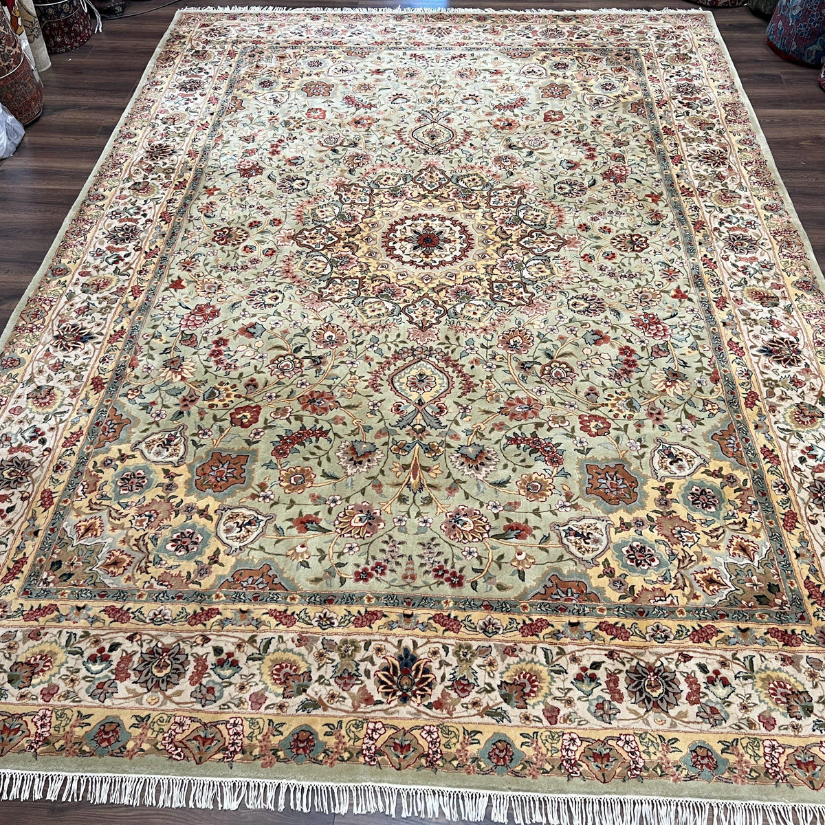 Large Oriental Rug 10x14, Persian Design Carpet 10 x 14, Vintage Hand ...