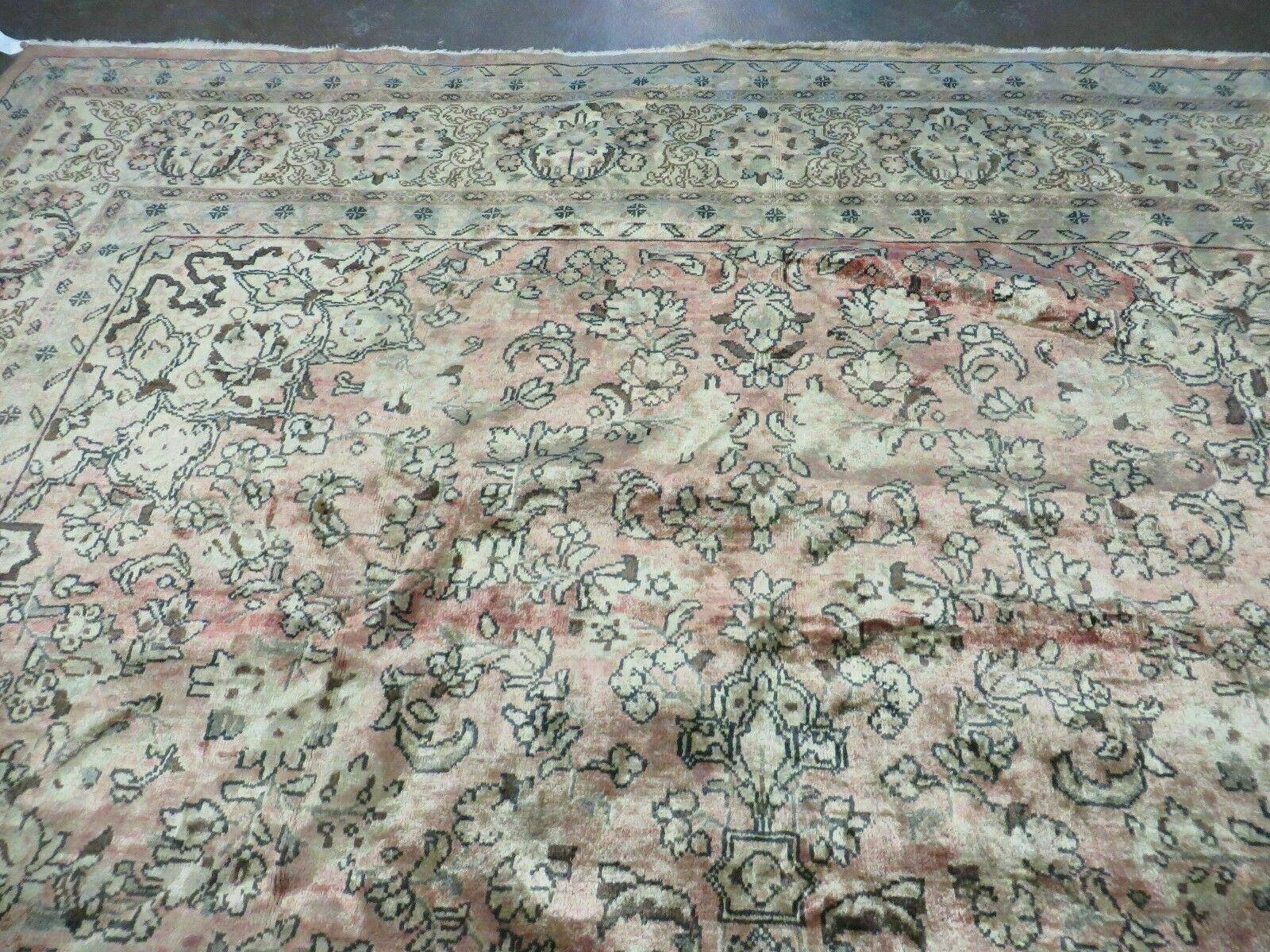 9x12 Persian Rug - Muted Colors - Shiny Wool - Antique Persian Carpet - Room Sized Wool Rug - Allover Floral Design - Hand Knotted Rug - Jewel Rugs