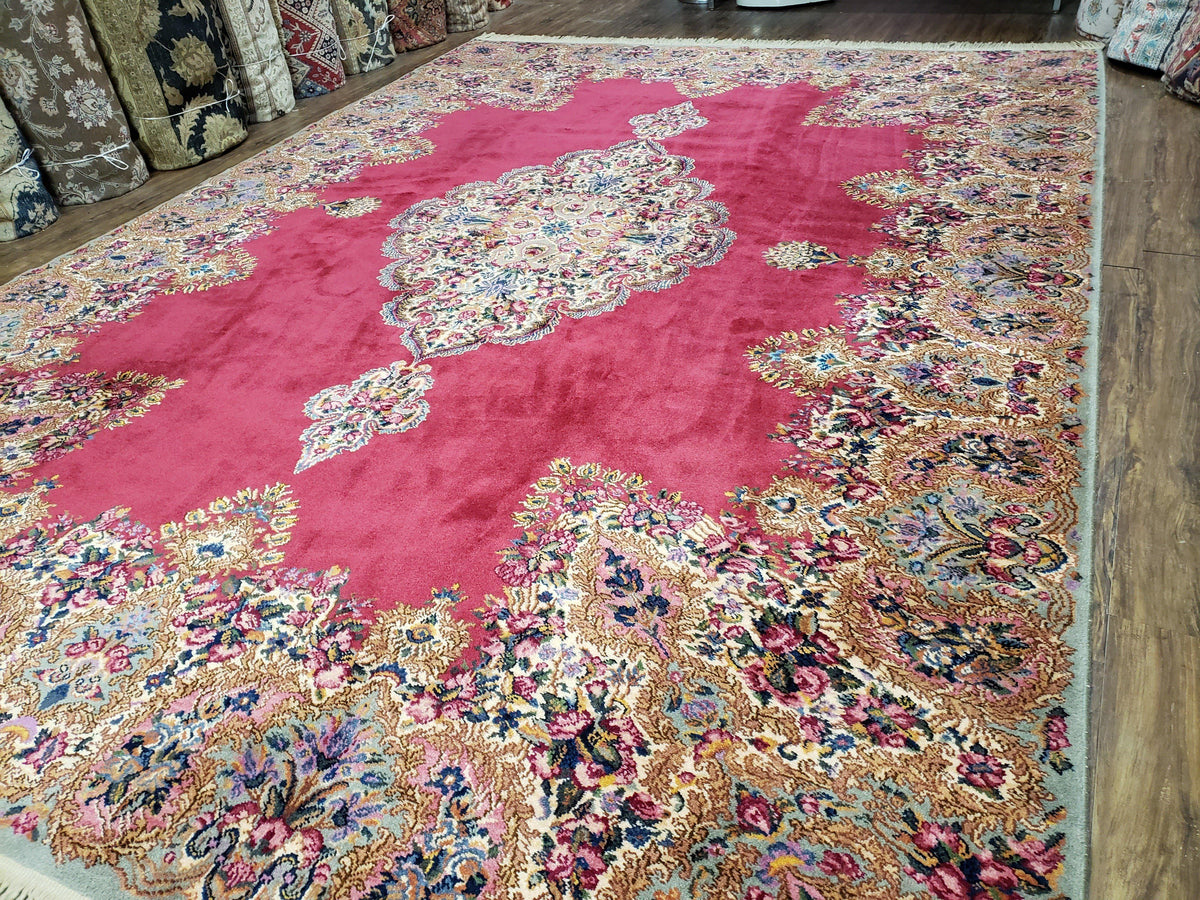 Vintage Karastan Red Kirman Rug 762, Original 700 Series, 8.8 x 12 Ka