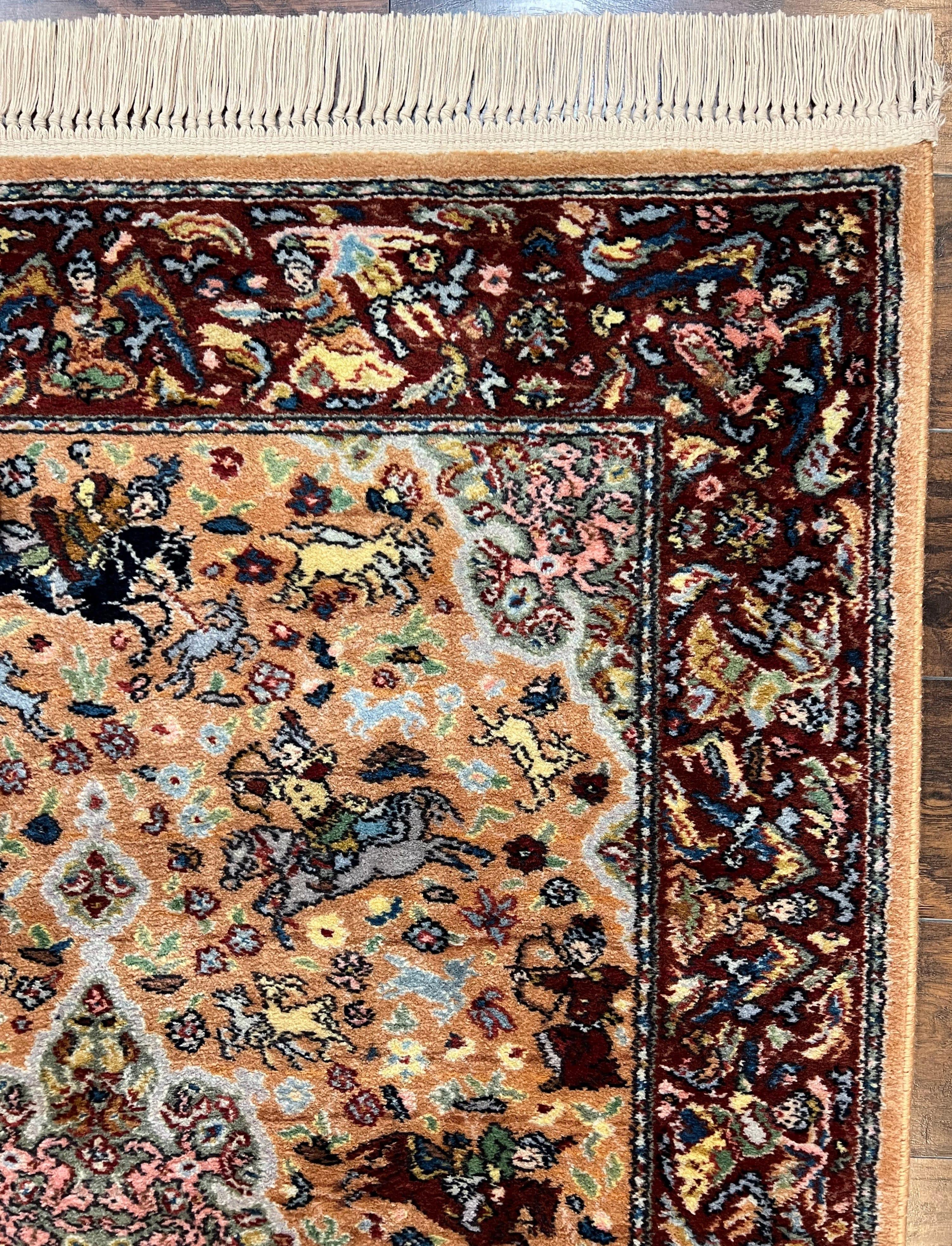 Karastan Rug 4x6 Persian Hunting Pattern #723, Rare Karastan Carpet, Wool Pile, Discontinued Vintage Karastan, Original 700 Series, Tan - Jewel Rugs