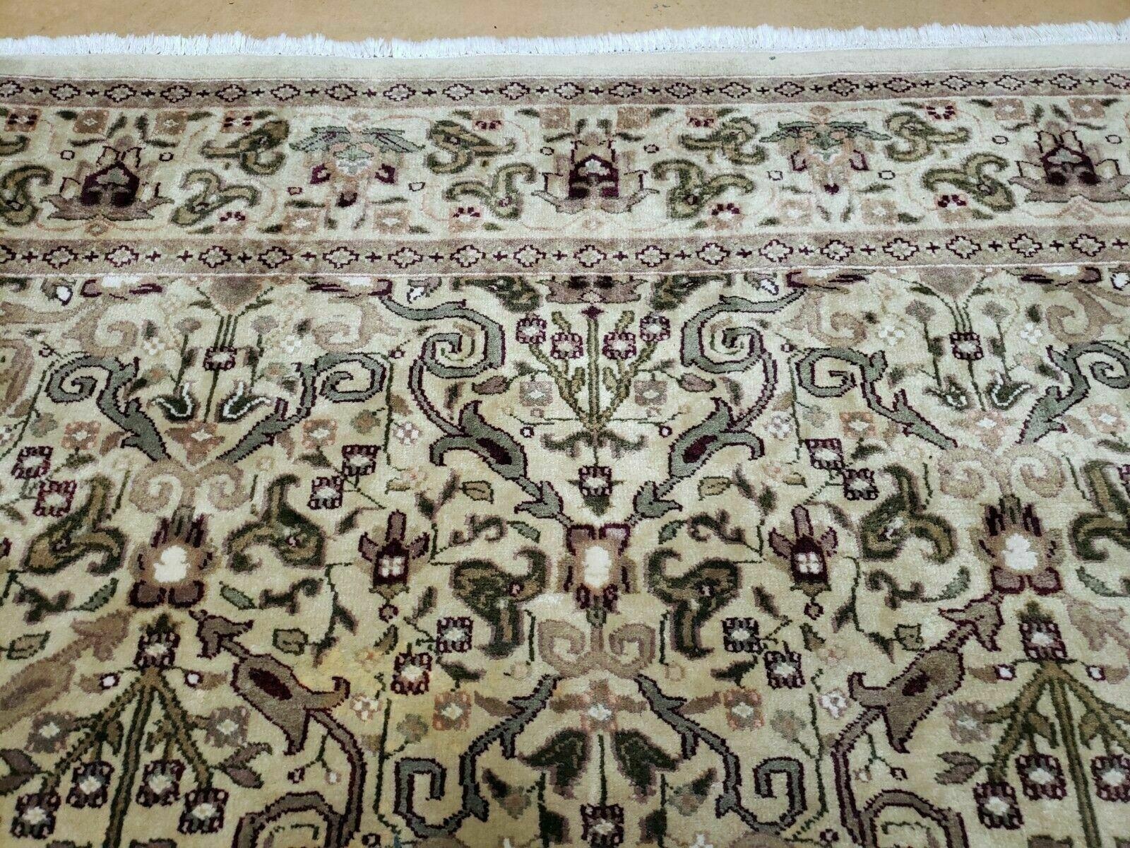 6' X 9' Vintage Handmade India Floral Oriental Agra Wool Rug Vegetable Dyes - Jewel Rugs