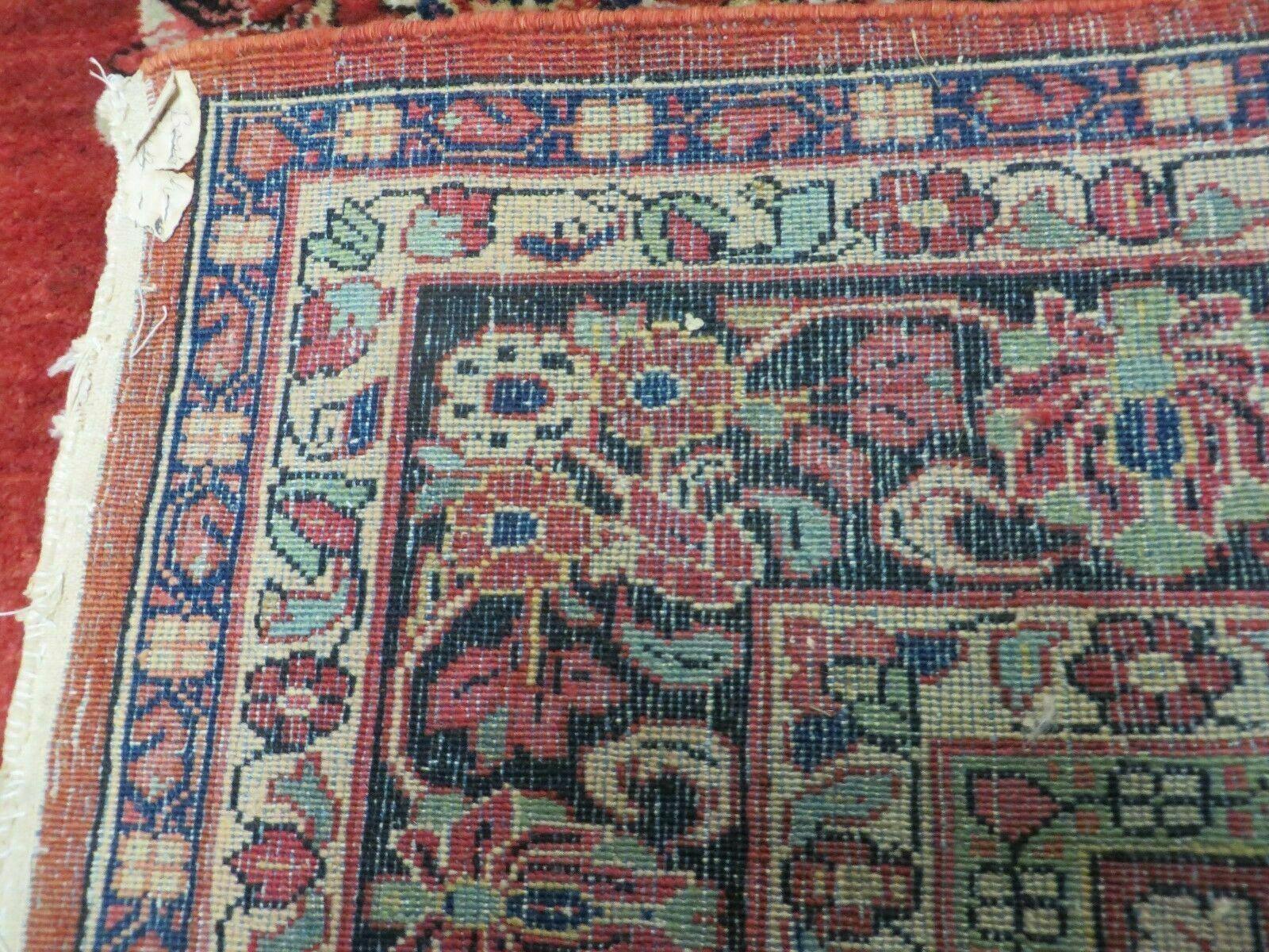 Antique Persian Sarouk Rug 5x8, Red, Semi Open Field, Hand Knotted, Wool - Jewel Rugs