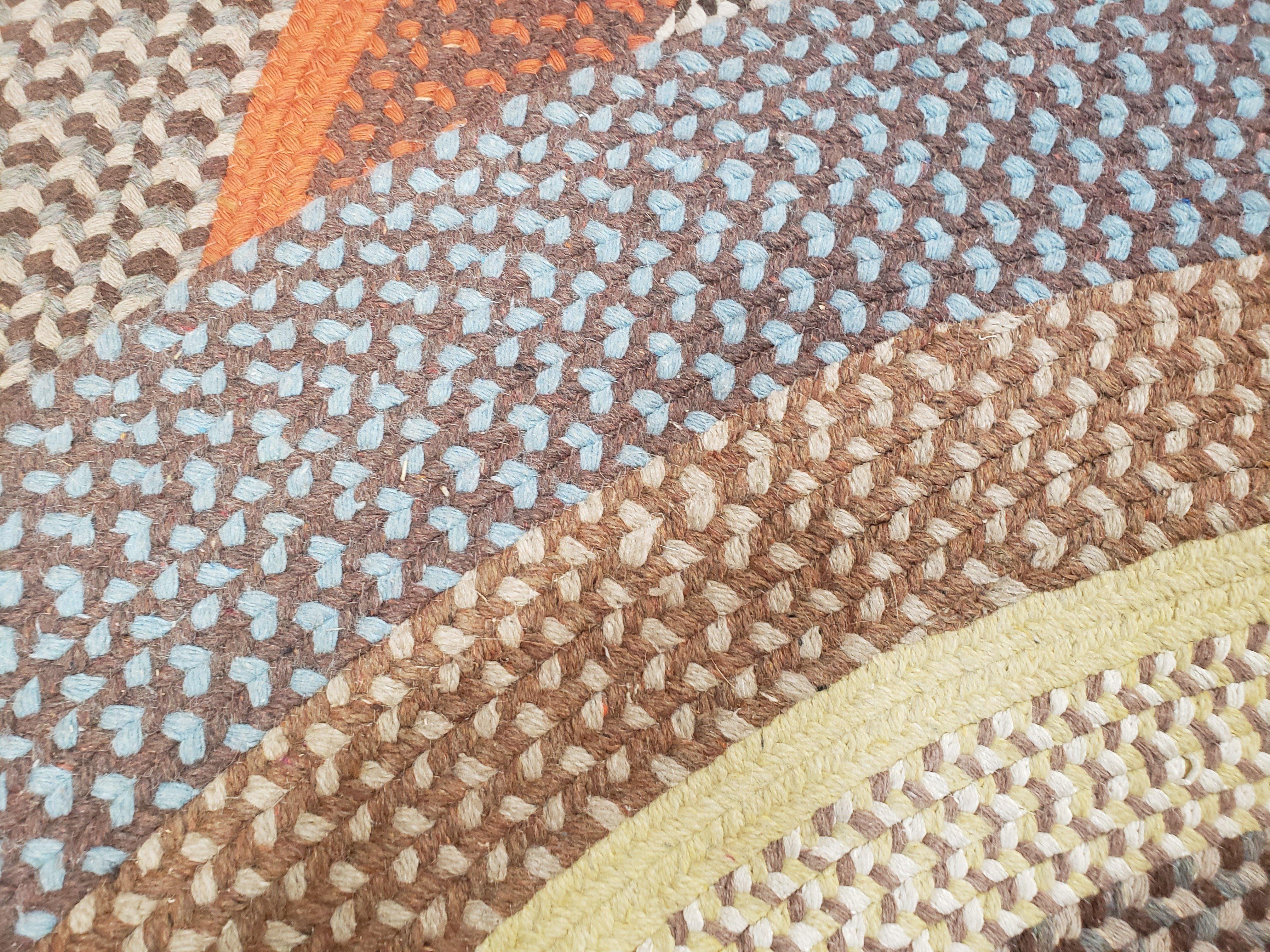 Vintage Round Braided Rug 6x6, Hand Braided Rug, 6ft Round Rug, Circular Braided Rug, American Braided Carpet, Multicolor Round Rug Colorful - Jewel Rugs