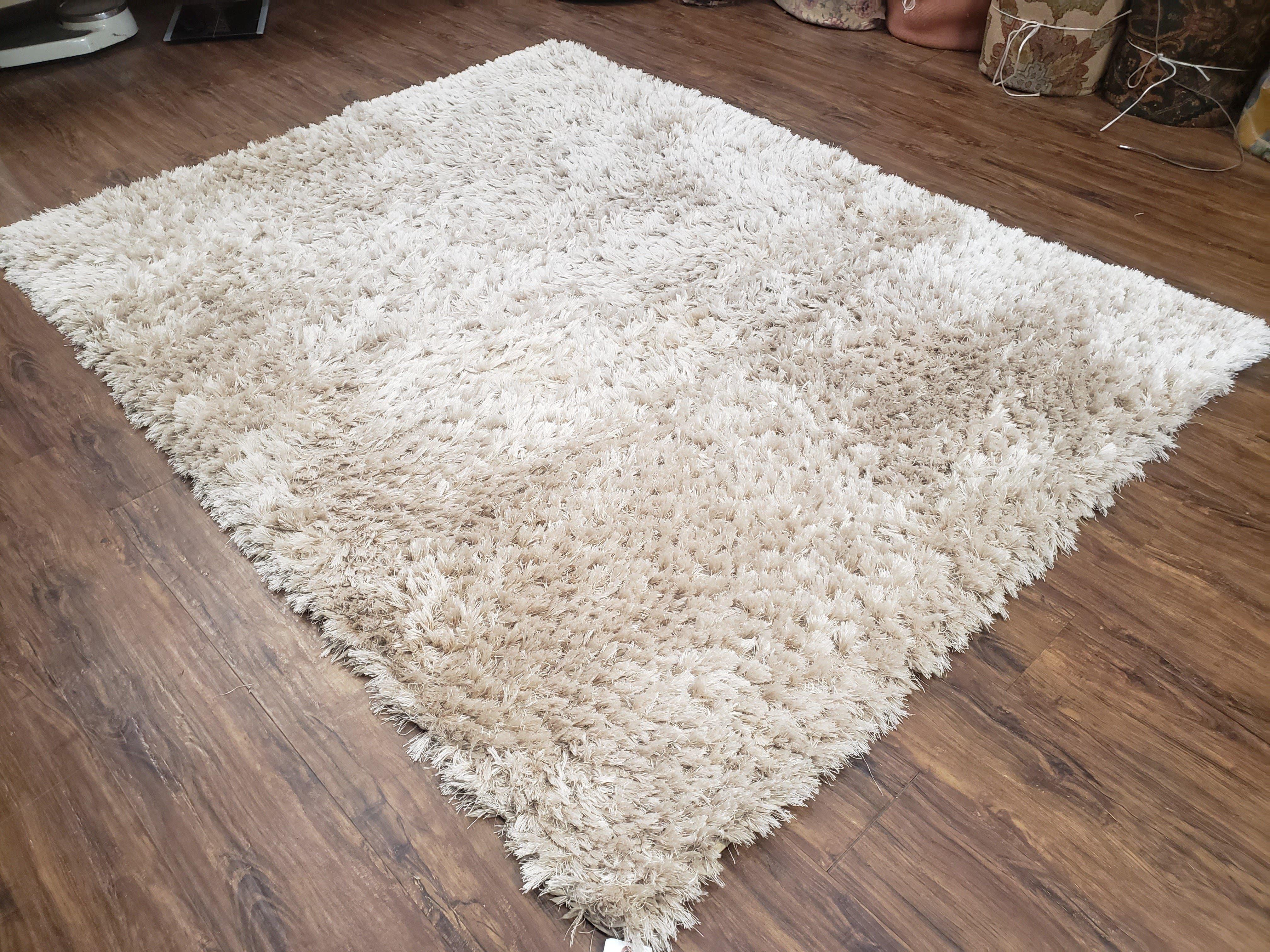 Ivory Shag Rug 6x7, Flokati Carpet, Shaggy Soft Plush Pile Area Rug, Modern Contemporary - Jewel Rugs