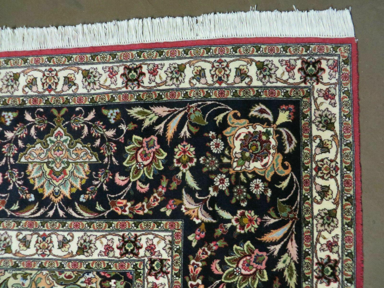 Persian Tabriz Rug 10x14 Oriental Carpet 10 x 14 Wool and Silk Top Quality Fine, Central Medallion Floral Allover, Red, Birds, Hand Knotted Vintage - Jewel Rugs