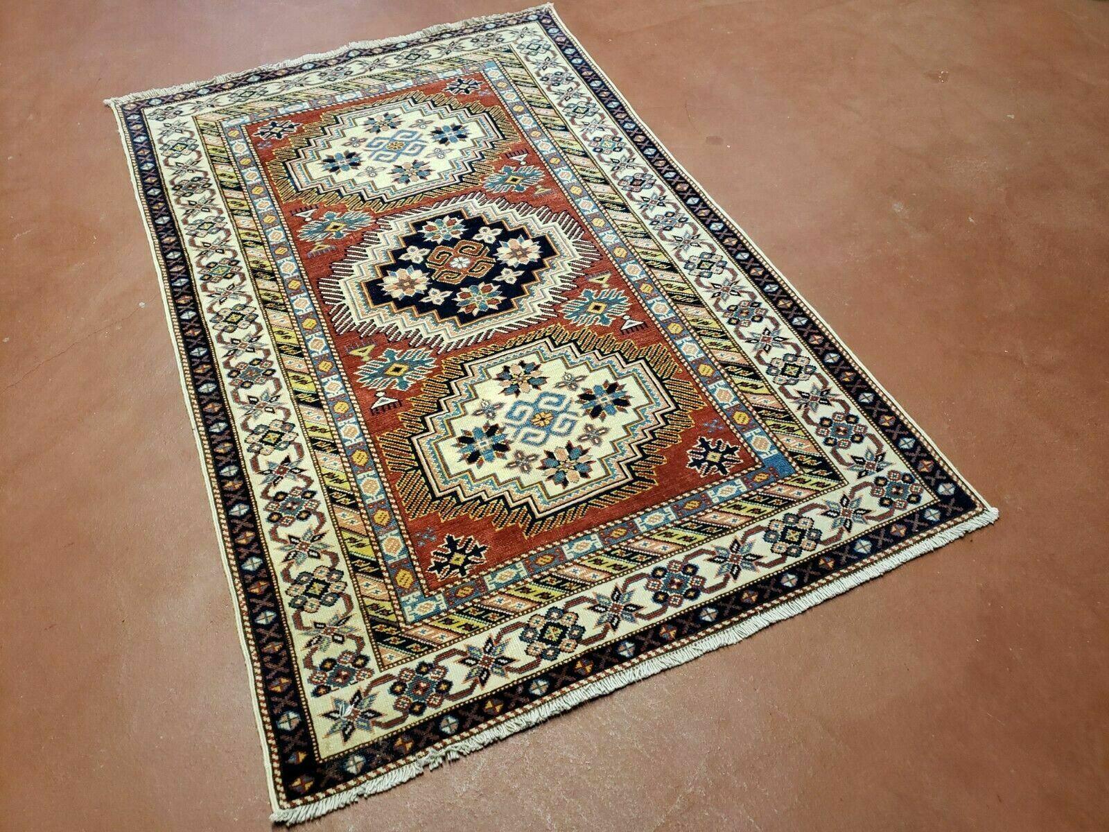 3' X 5' Vintage Handmade Turkish Caucasian Kazak Shirvan Wool Rug Colorful Nice - Jewel Rugs