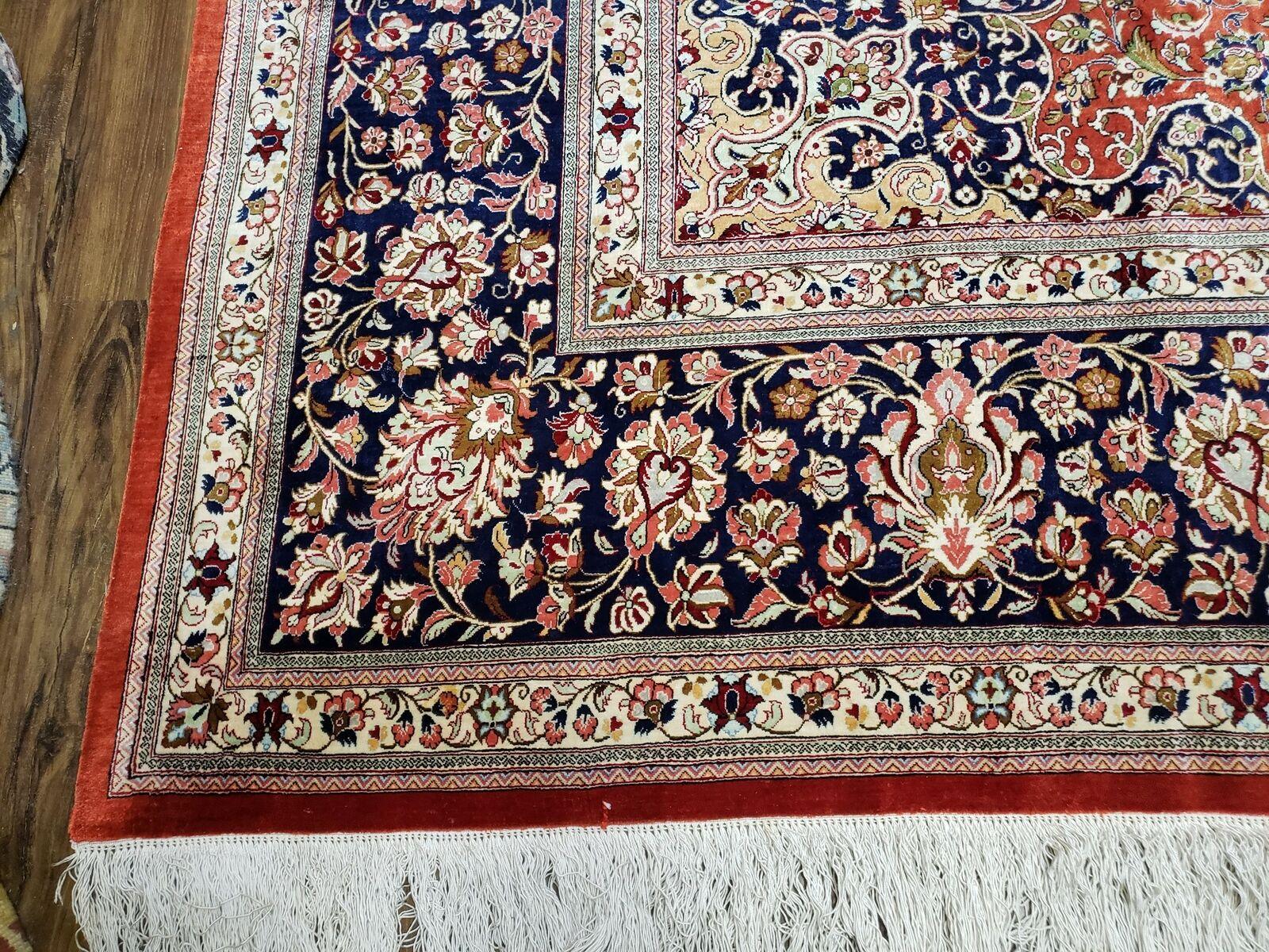 Stunning Persian Silk Qum Rug 10x13, Signed Ahmadi, 600 KPSI, Masterpiece - Jewel Rugs