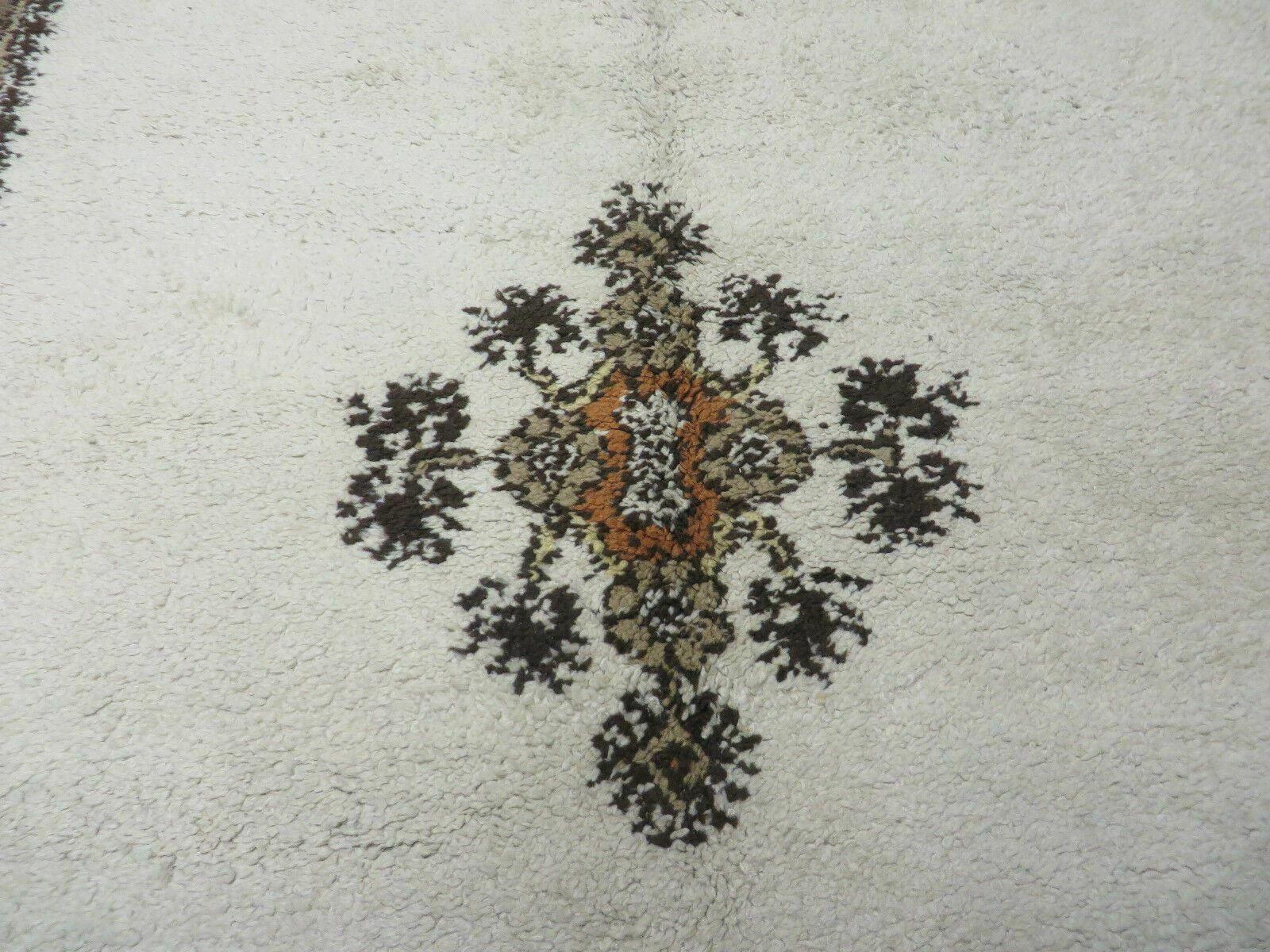 Vintage Moroccan Rug 5x7 Oriental Carpet, Wool Berber Rug, Beige & Tan Rug, Boho Tribal Rug, Open Field Medallion, Beni Ourain Rug, Handmade - Jewel Rugs