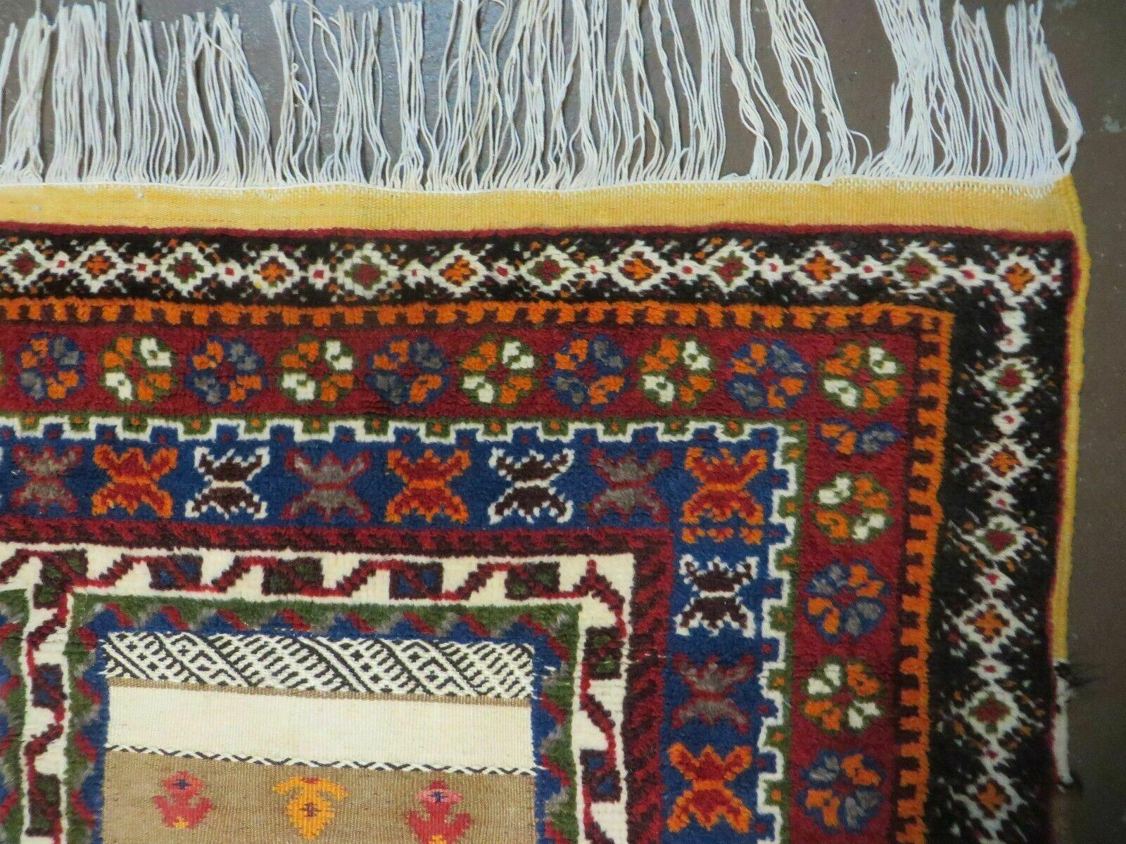 7x11 Moroccan Rug, Vintage Moroccan Carpet, Tribal Rug 7 x 11, Geometric Rug, Diamond Panels, Multicolor, Hand Knotted Wool Rug, Unique Rug - Jewel Rugs