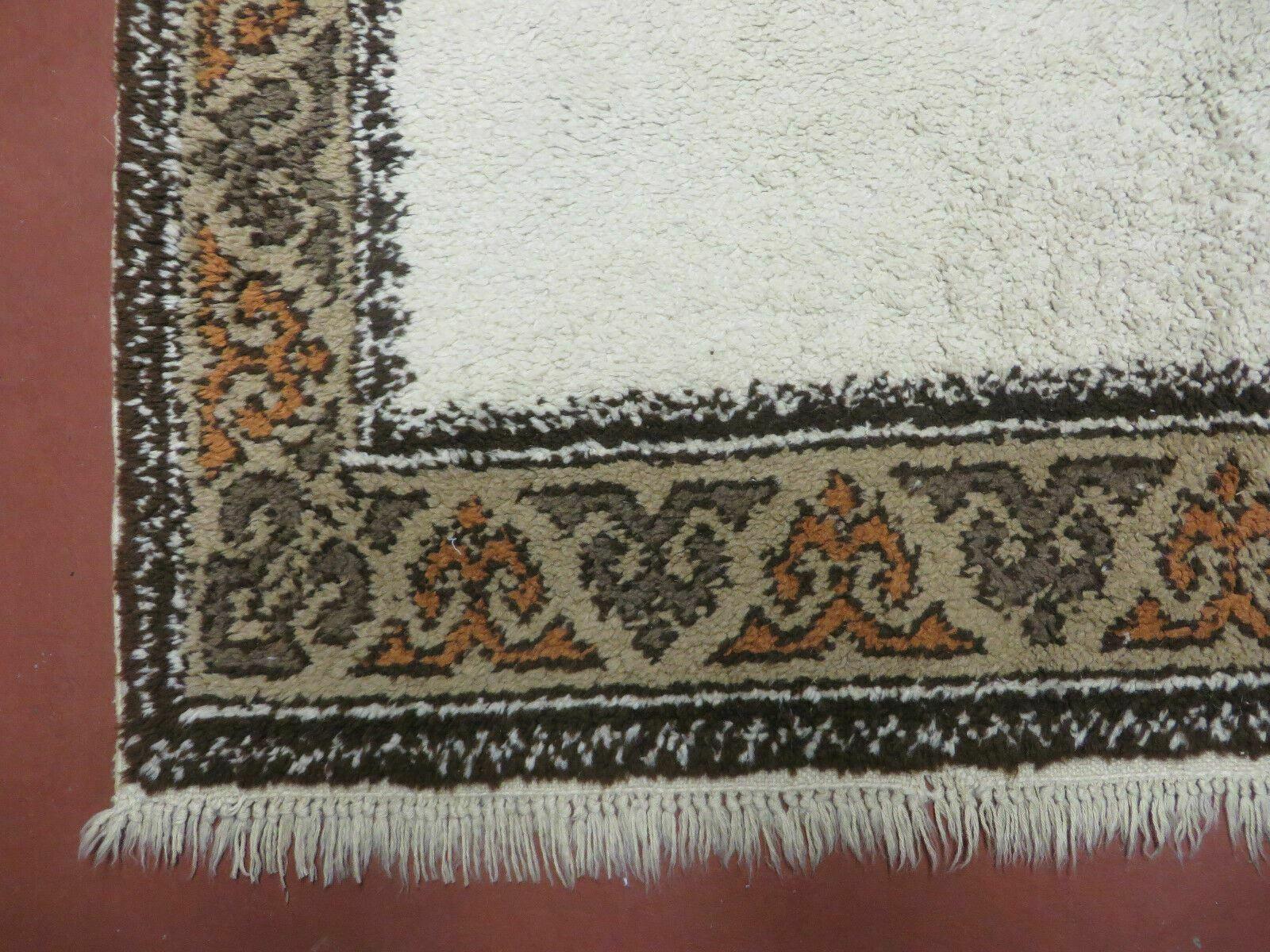 Vintage Moroccan Rug 5x7 Oriental Carpet, Wool Berber Rug, Beige & Tan Rug, Boho Tribal Rug, Open Field Medallion, Beni Ourain Rug, Handmade - Jewel Rugs