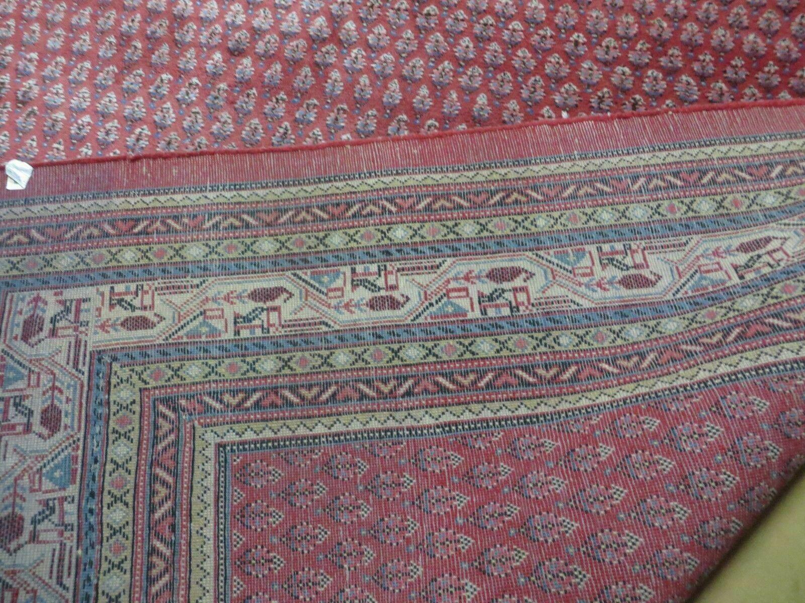 7' X 9' Vintage India Oriental Paisley Handmade Wool Rug Red Vegetable Dyes - Jewel Rugs