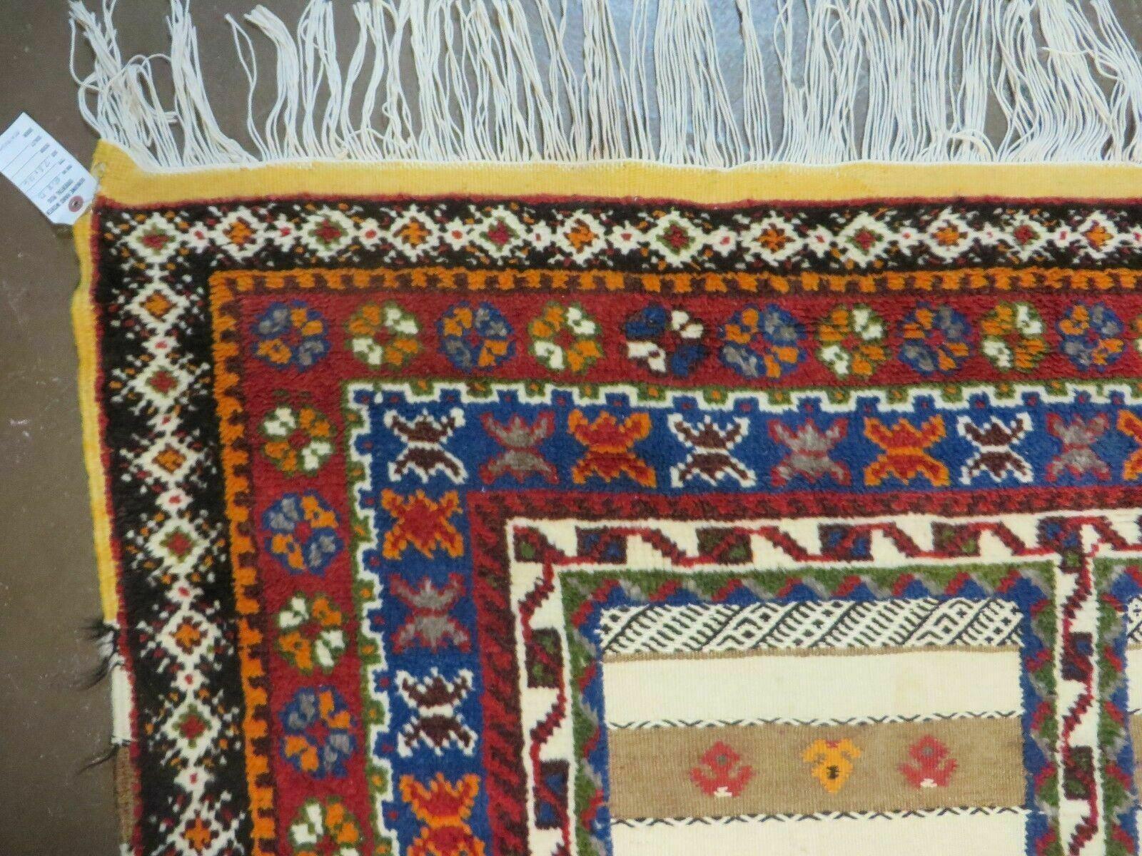 7x11 Moroccan Rug, Vintage Moroccan Carpet, Tribal Rug 7 x 11, Geometric Rug, Diamond Panels, Multicolor, Hand Knotted Wool Rug, Unique Rug - Jewel Rugs