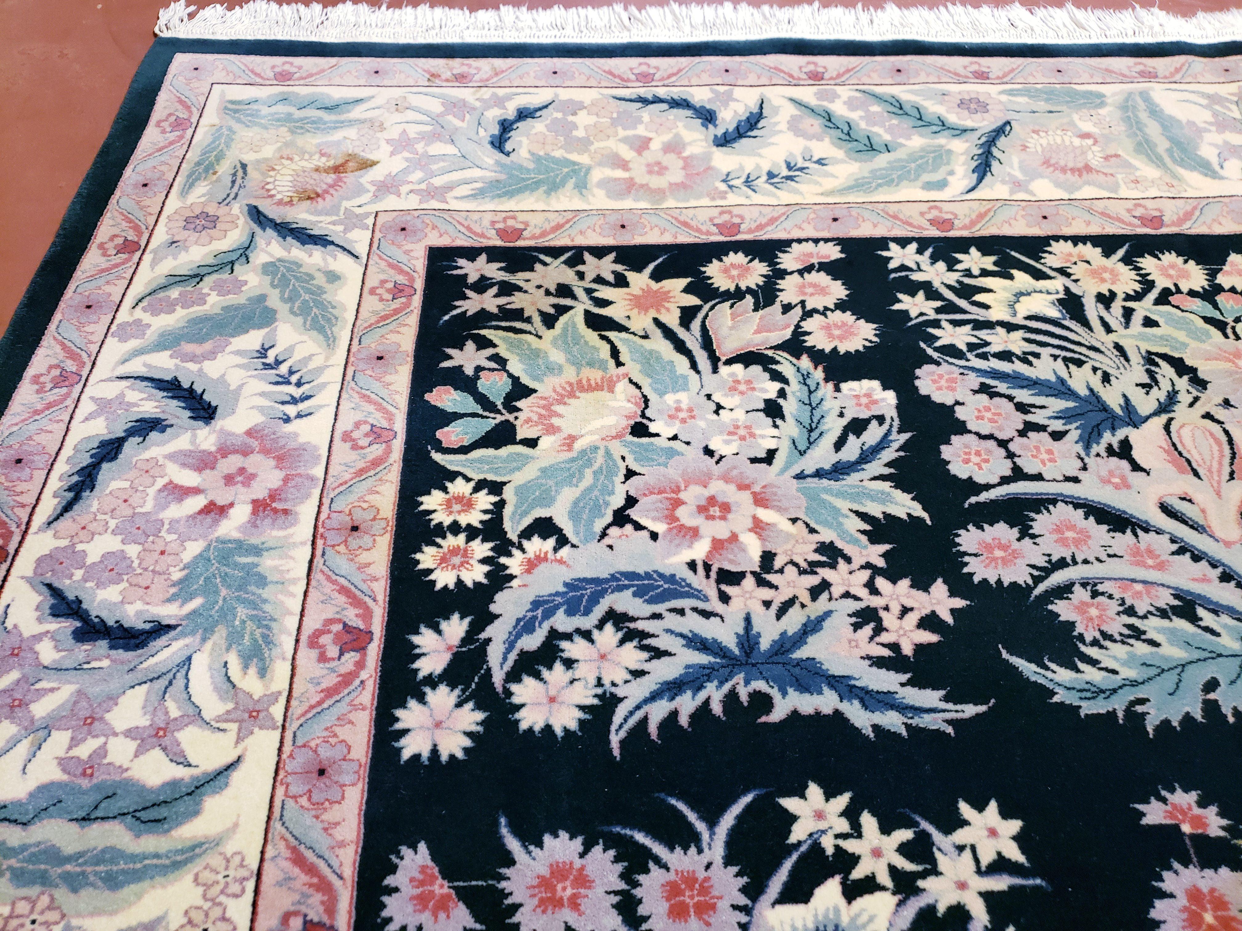 9x12 Floral Pattern Rug Garden of Eden Pakistani Carpet Hand Knotted Wool Area Rug Living Room Rug Vintage Dining Room Rug 9 x 12 Nice - Jewel Rugs