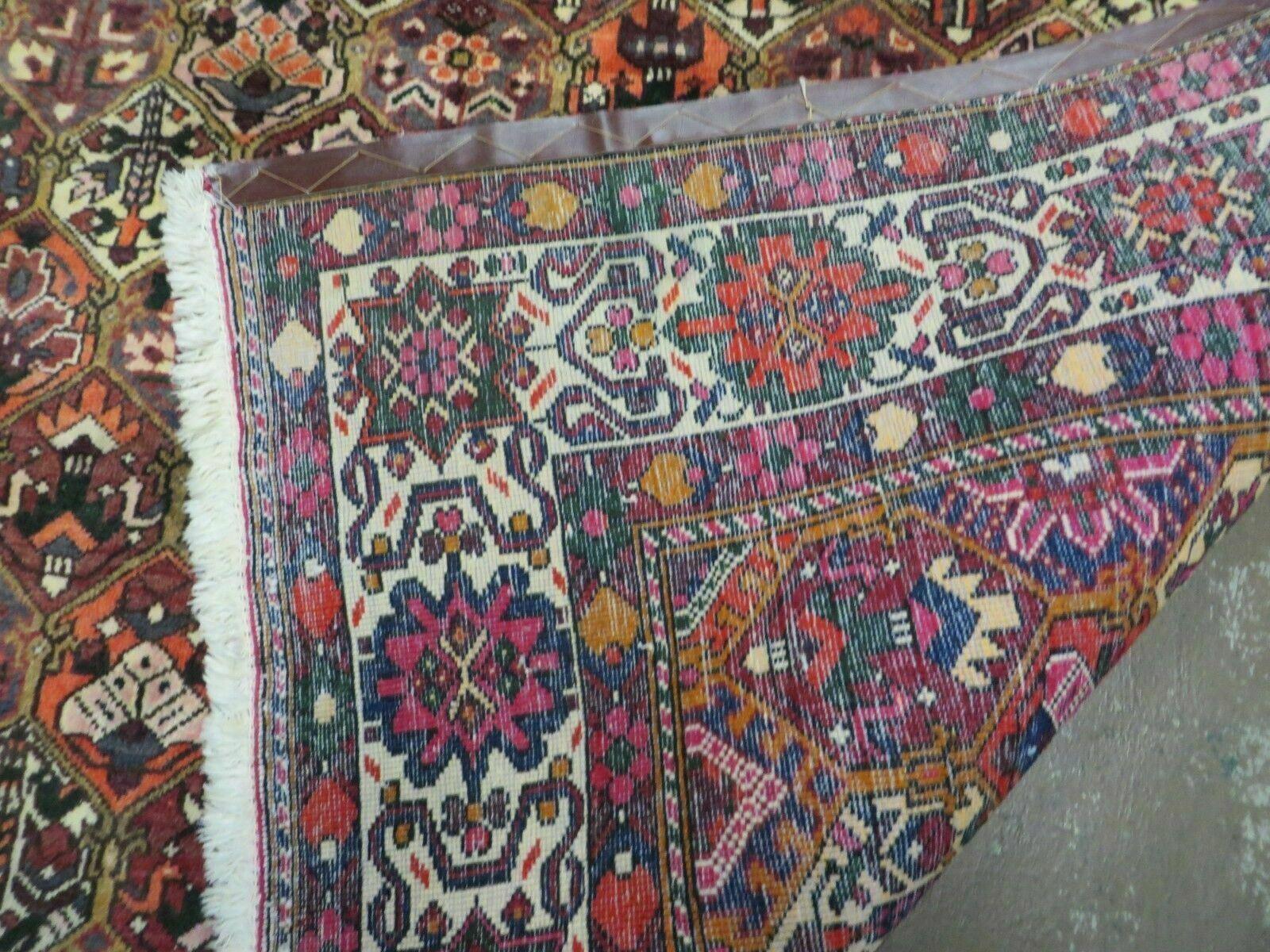 Antique Persian Bakhtiari Rug 7x10 - Multicolor Repeated Panel Design - Vegetable Dyed Rug - Hand Knotted Wool Room Sized Oriental Carpet 7 x 10 Rug - Jewel Rugs