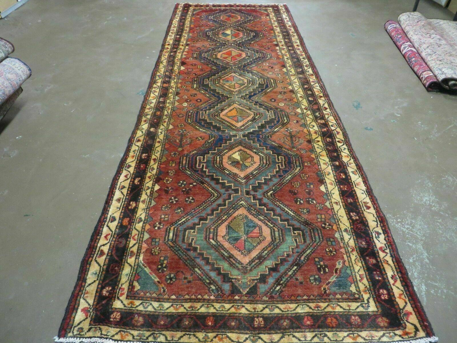 3' 6" X 10' Antique Handmade Turkish Wool Runner Rug Nice - Jewel Rugs
