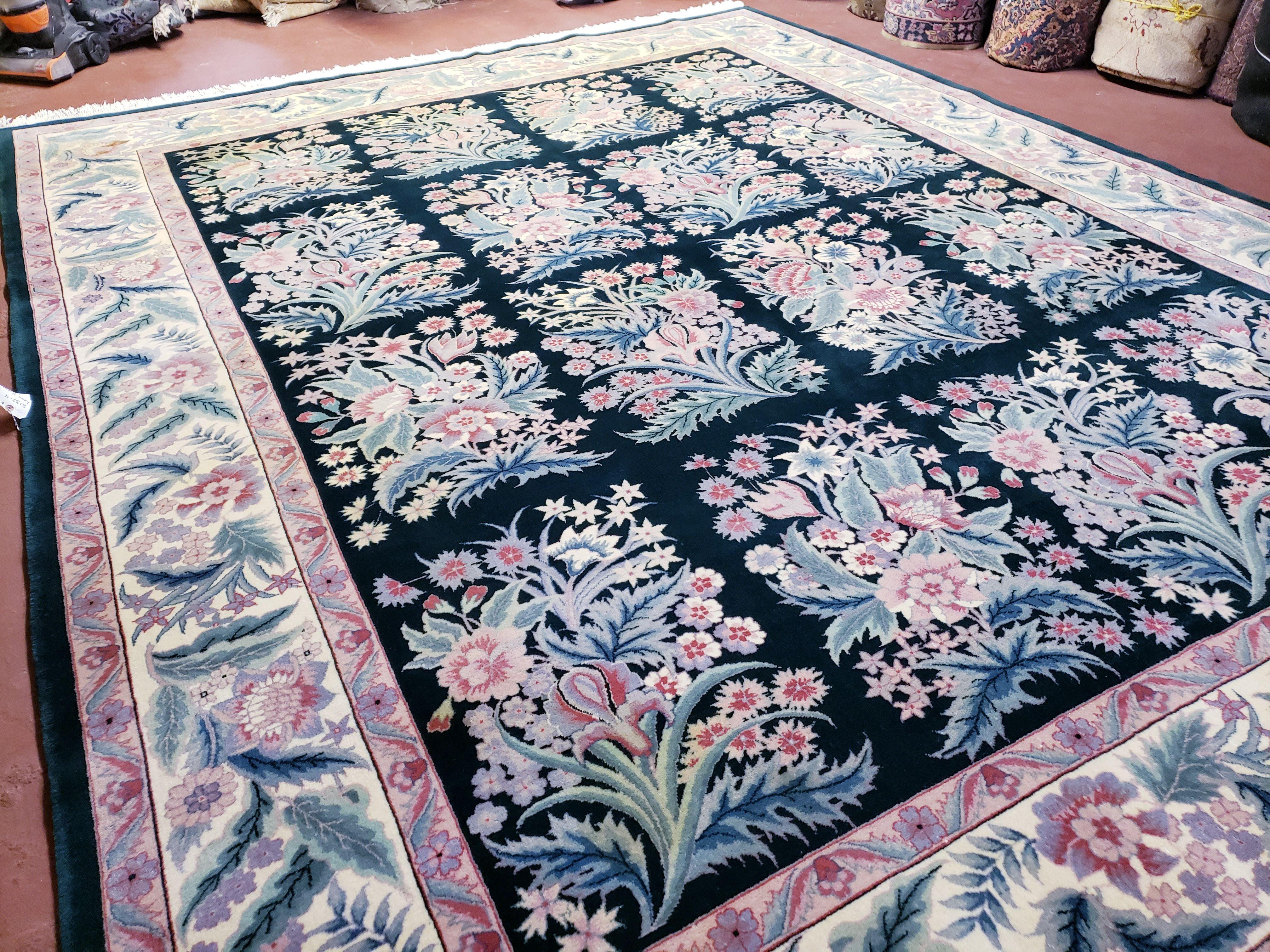 9x12 Floral Pattern Rug Garden of Eden Pakistani Carpet Hand Knotted Wool Area Rug Living Room Rug Vintage Dining Room Rug 9 x 12 Nice - Jewel Rugs