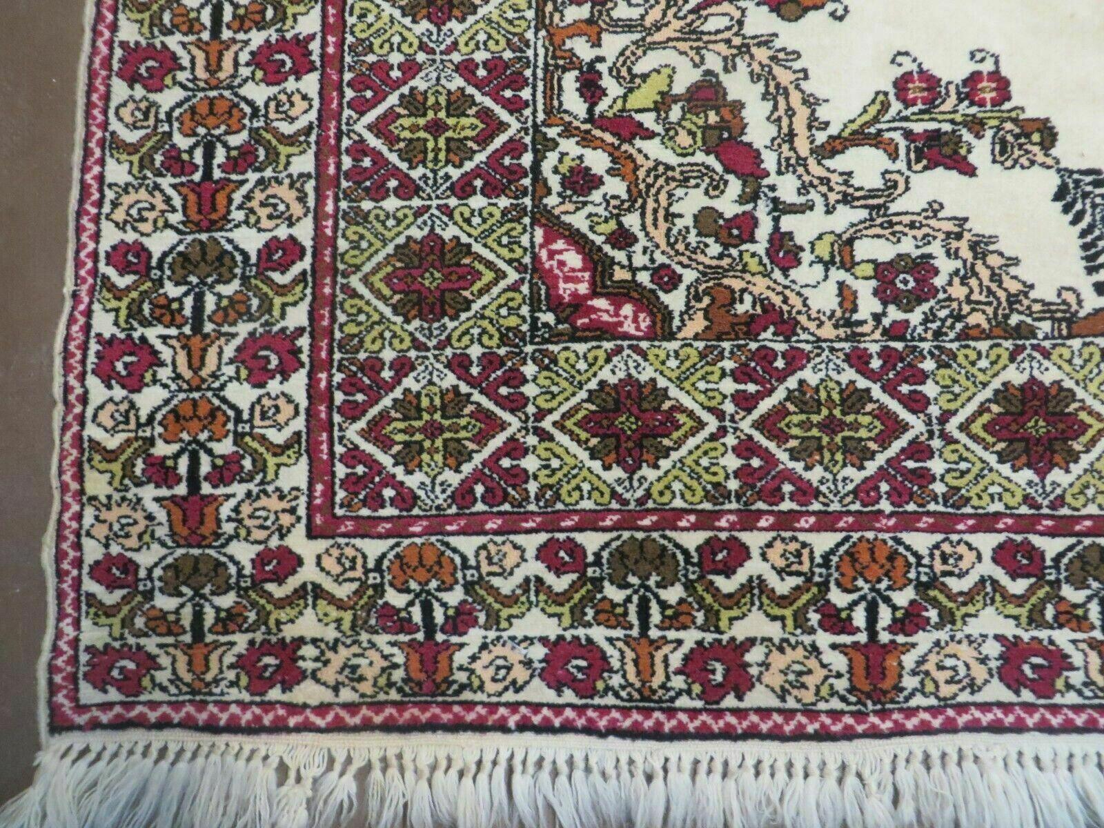 7x10 Moroccan Rug, Open Field Medallion, Berber Carpet, Hand Knotted Soft Wool Area Rug, Cream Color Background, Vintage Rug, Room Sized Rug - Jewel Rugs