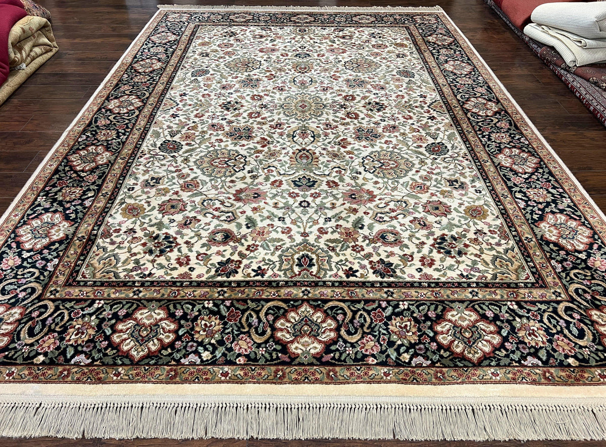 Karastan Rug 8.8 x 12 Ivory Indo Kirman 700/706, Wool Karastan Carpet