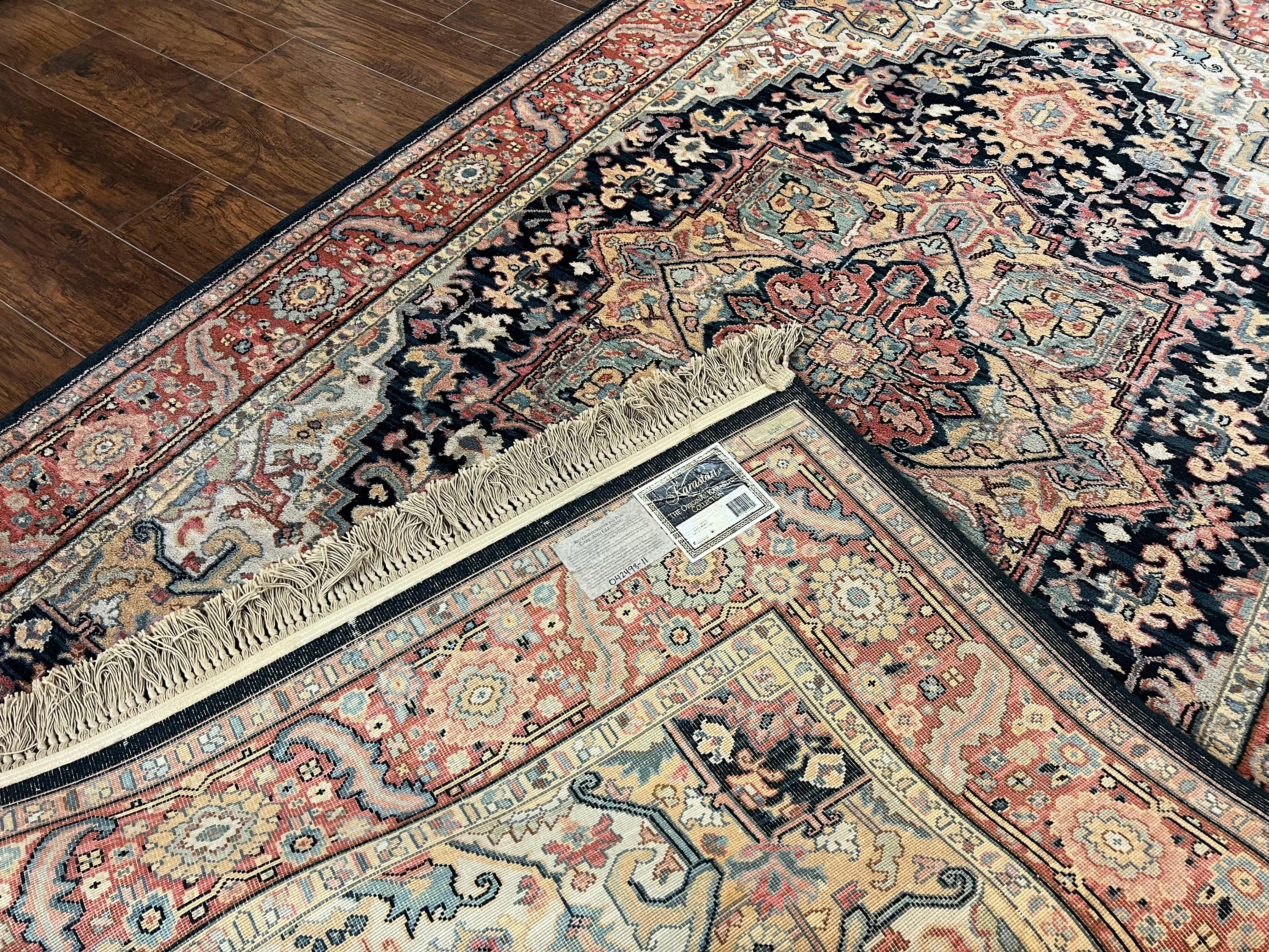 Karastan Navy Heriz #700/701 Rug, 5.9 x 9 Karastan Carpet, 100% Wool Pile, Discontinued Vintage Karastan Rug, Original 700 Series, Geometric - Jewel Rugs