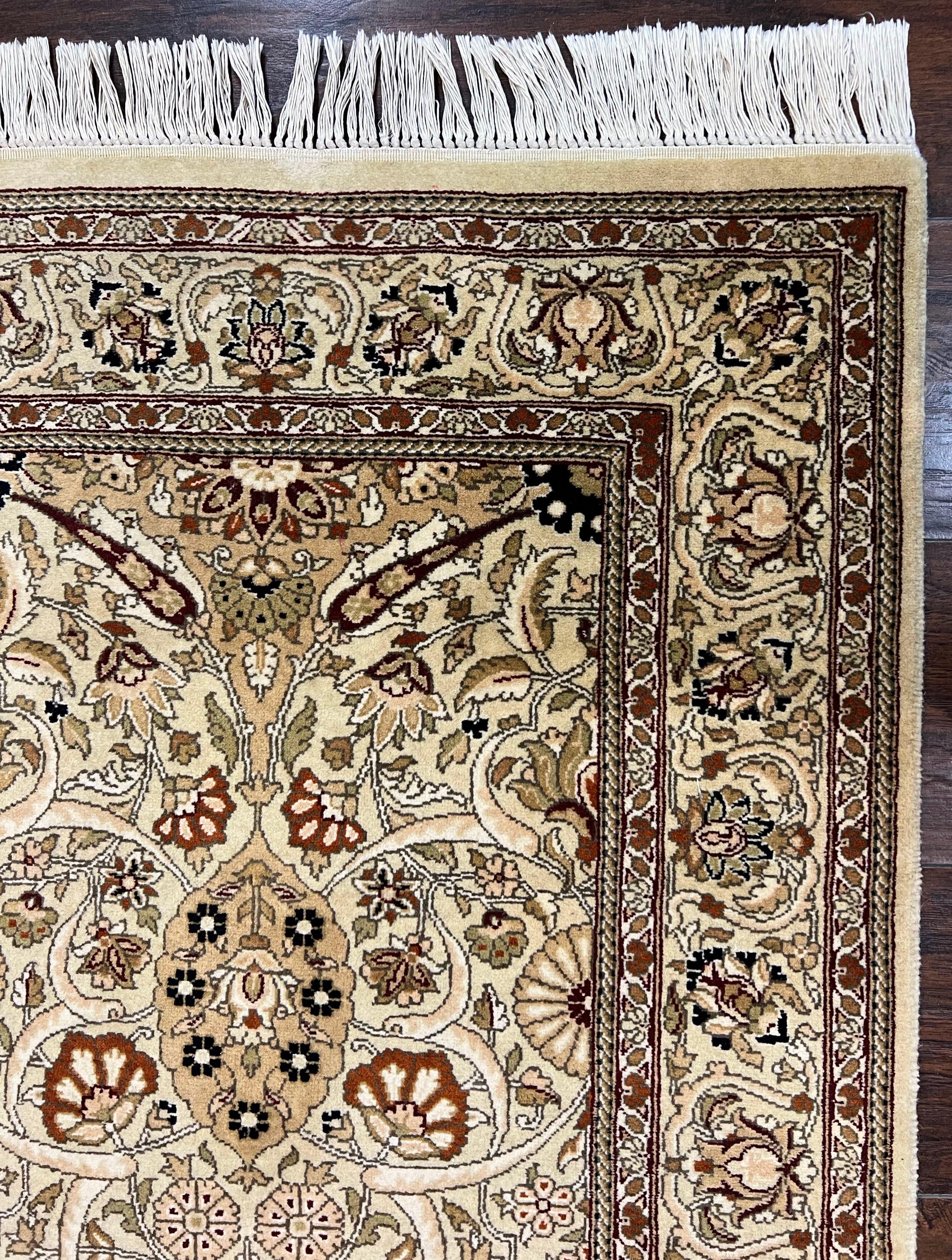 Pak Persian Runner Rug 2.8 x 16, Fine Oriental Runner 16ft Long, Hand-Knotted Wool Floral Allover Beige Tan Hallway Runner, Corridor Rug - Jewel Rugs