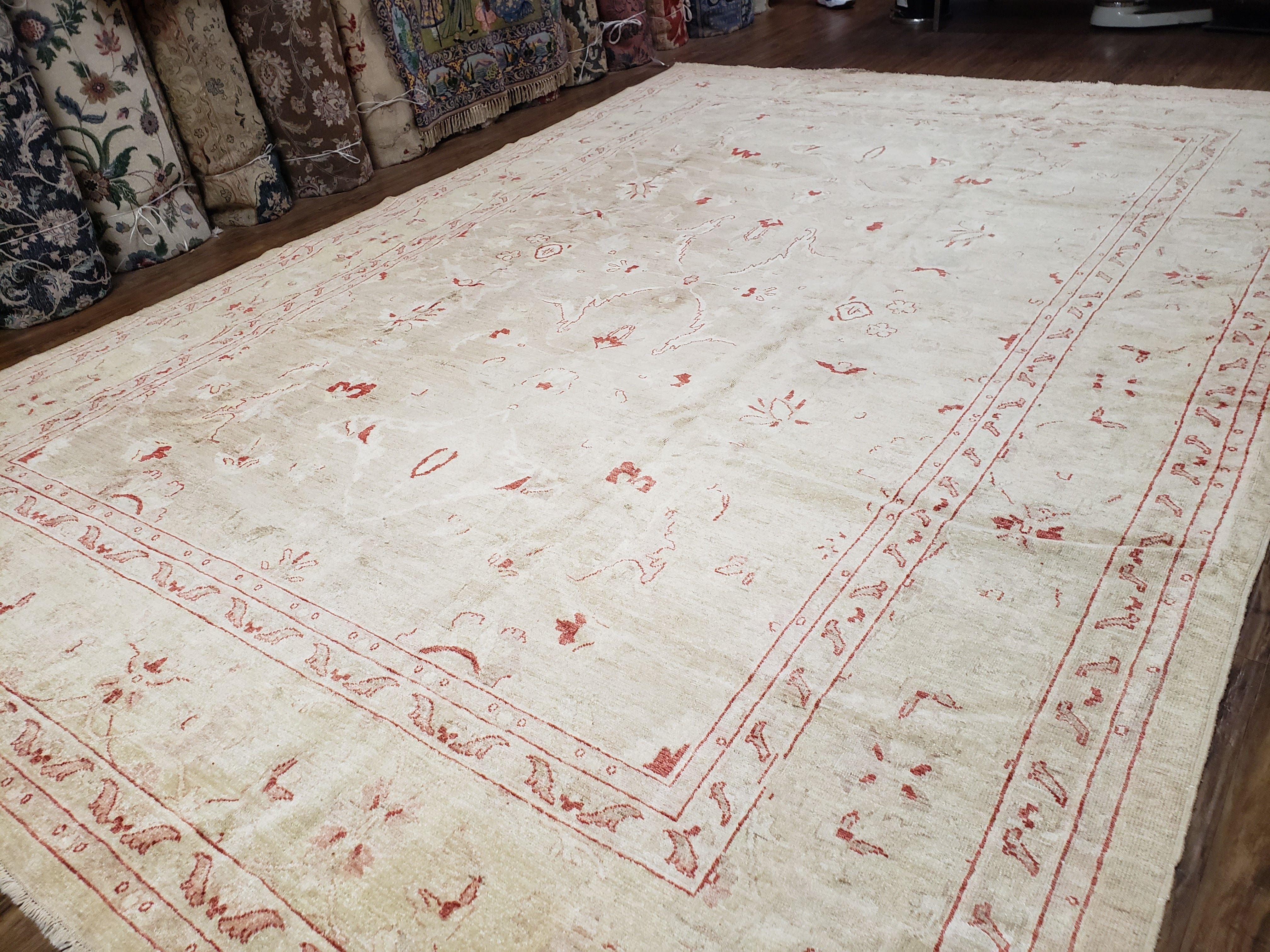 Turkish Oushak Rug 9x13, Vintage Wool Handmade Turkish Carpet, Neutral Colors, Decorative Rug, Living Room Rug, Modern - Jewel Rugs