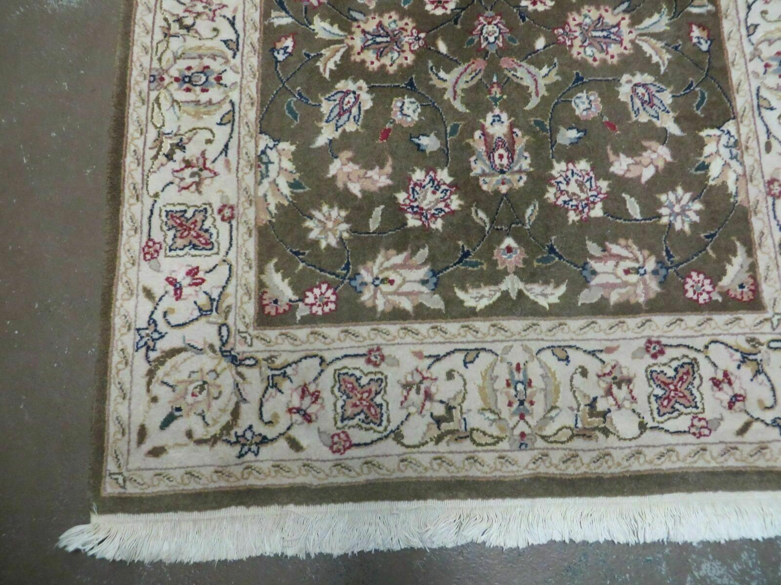 3x5 Handmade Indian Jaipur Wool Rug Vintage Carpet Hand Knotted Floral Allover - Jewel Rugs