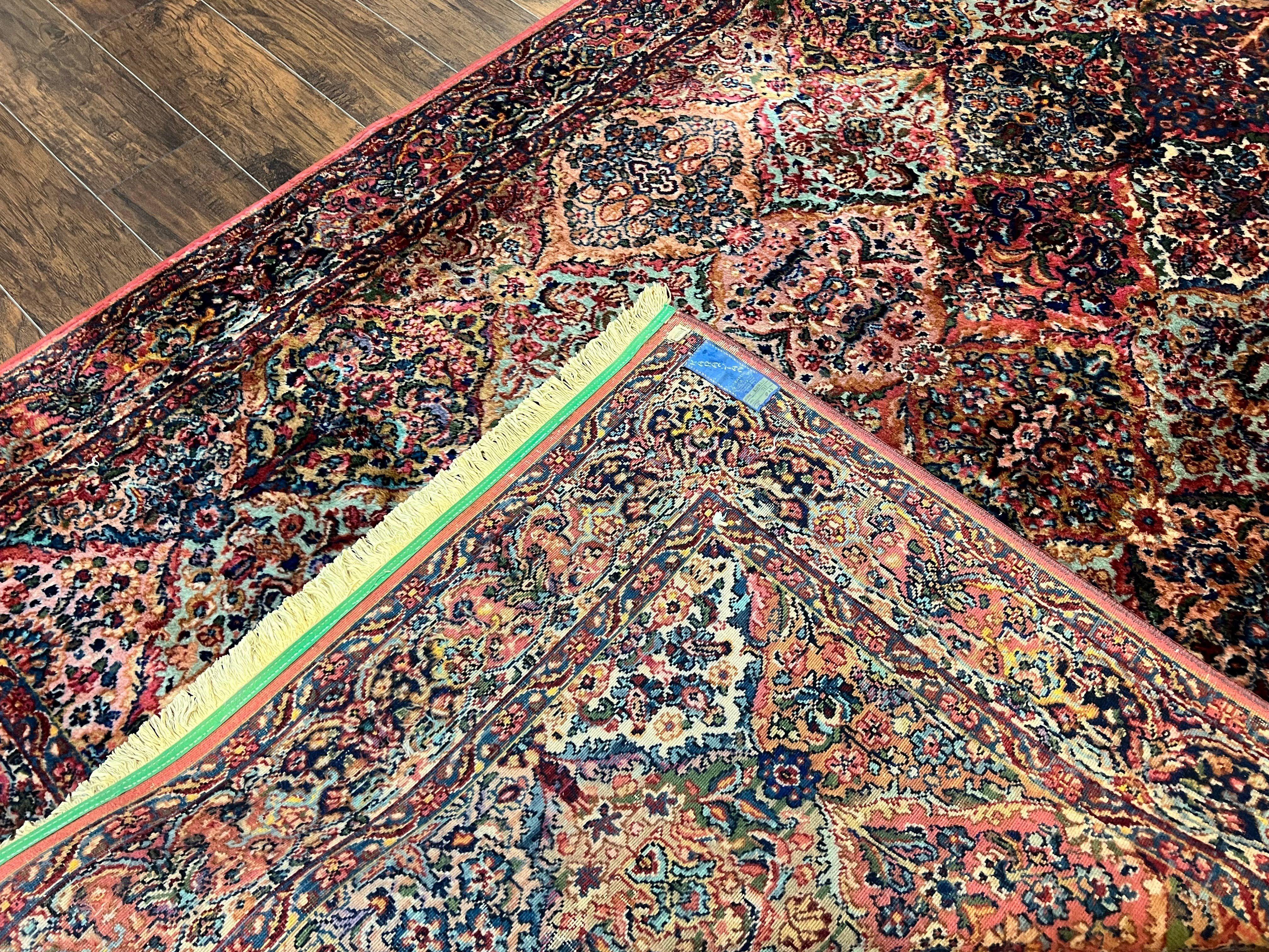 Karastan Multicolor Panel Kirman Rug #717, Wool Karastan Rug 5' 9" x 9', Antique Multipanel Kirman, Original Karastan Collection 700 Series - Jewel Rugs