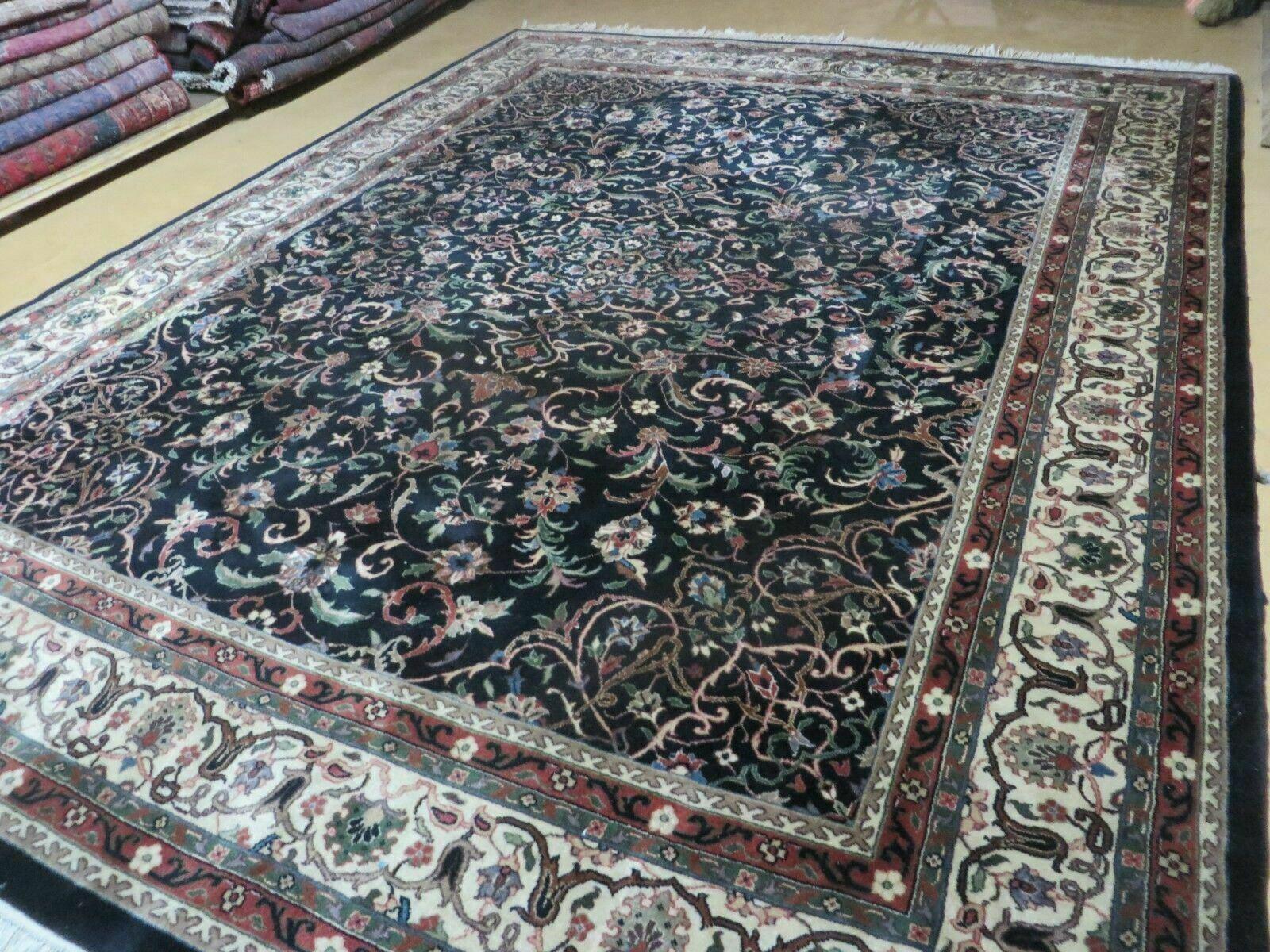 Indo Persian Rug 8x10, Wool Handmade Floral Carpet - Jewel Rugs
