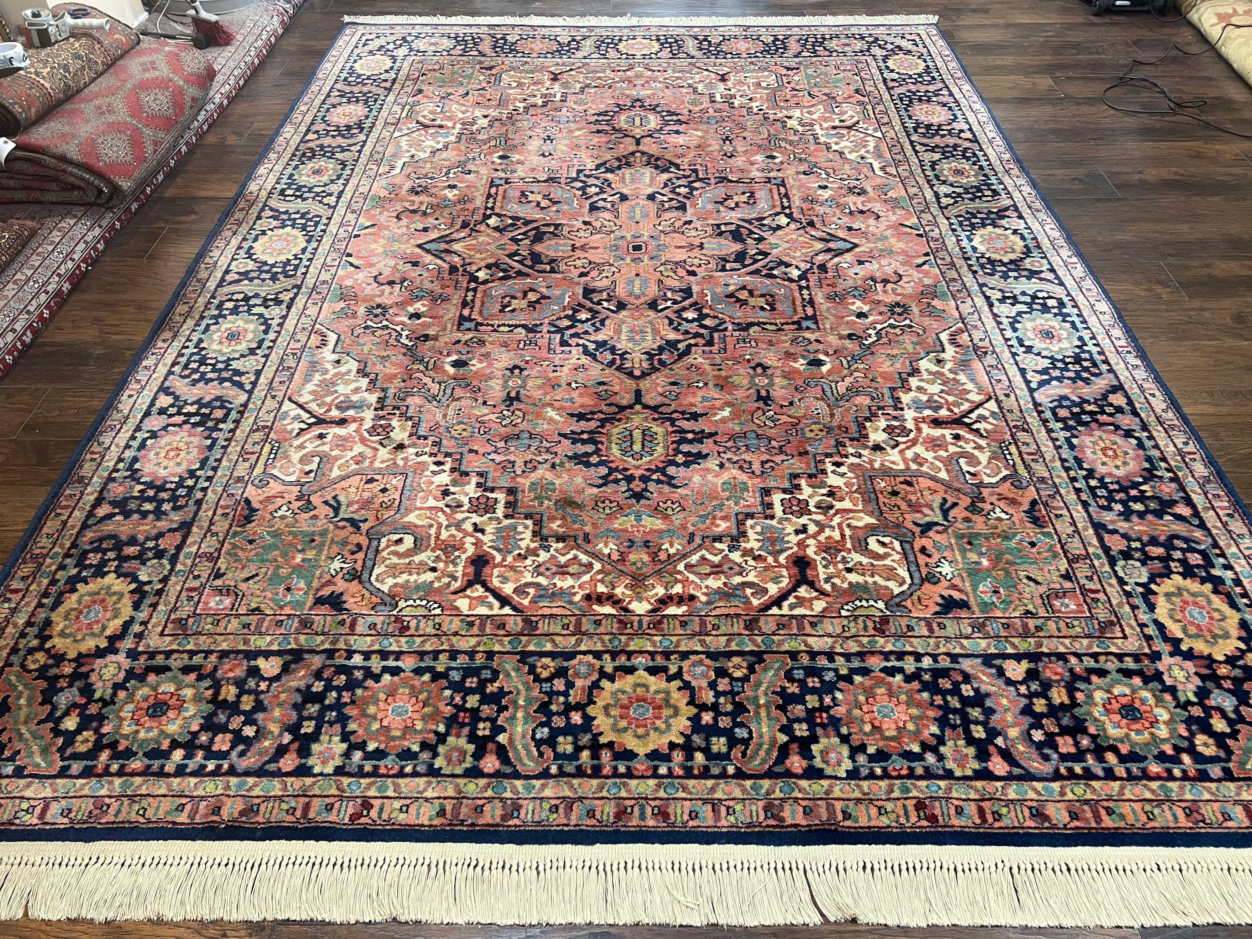 8.8 x 12 Karastan Heriz Rug #726, Vintage Karastan Wool Carpet, Hard to Find Discontinued Original 700 Series, Geometric Area Rug, Oriental - Jewel Rugs