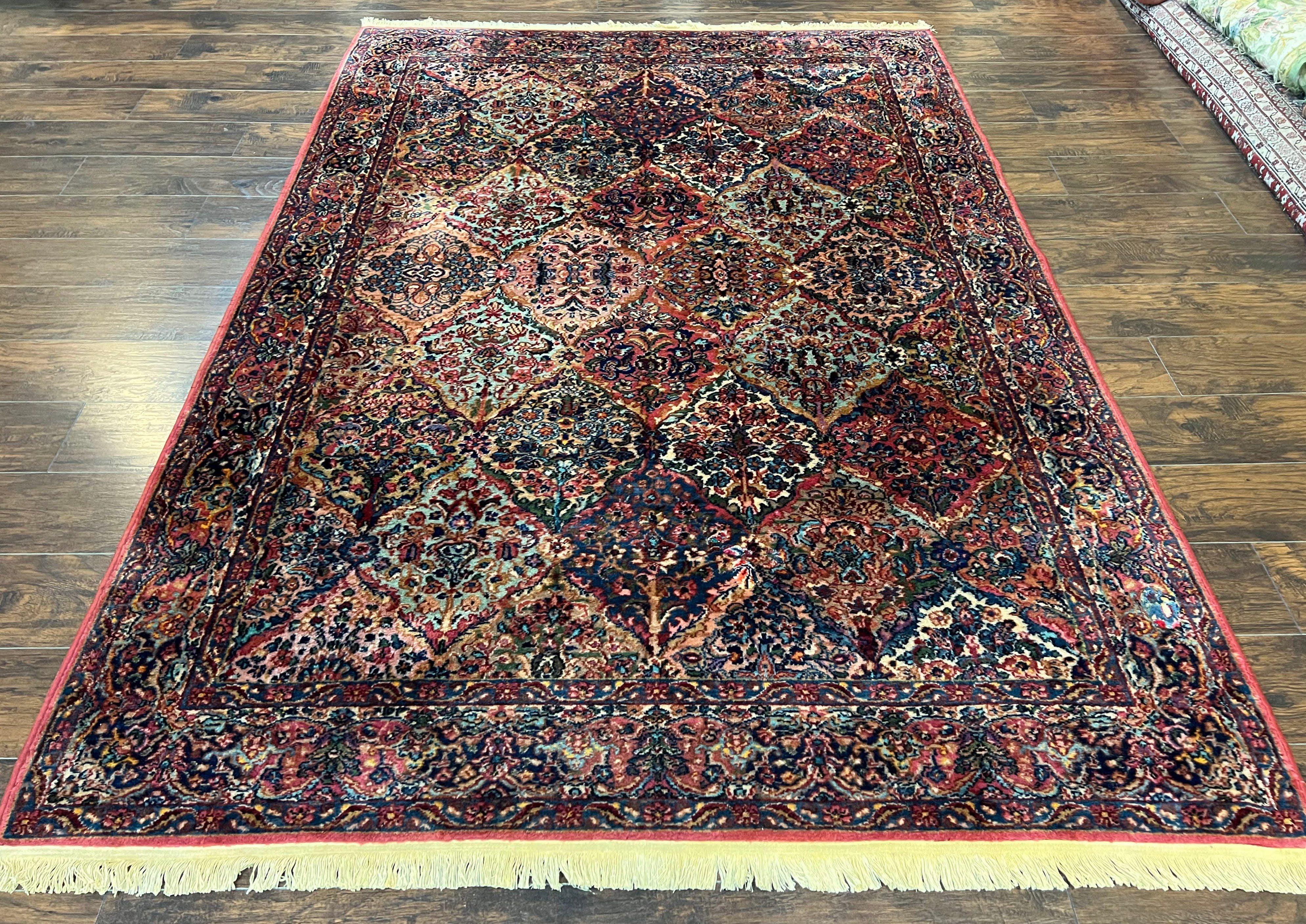 Karastan Multicolor Panel Kirman Rug #717, Wool Karastan Rug 5' 9" x 9', Antique Multipanel Kirman, Original Karastan Collection 700 Series - Jewel Rugs