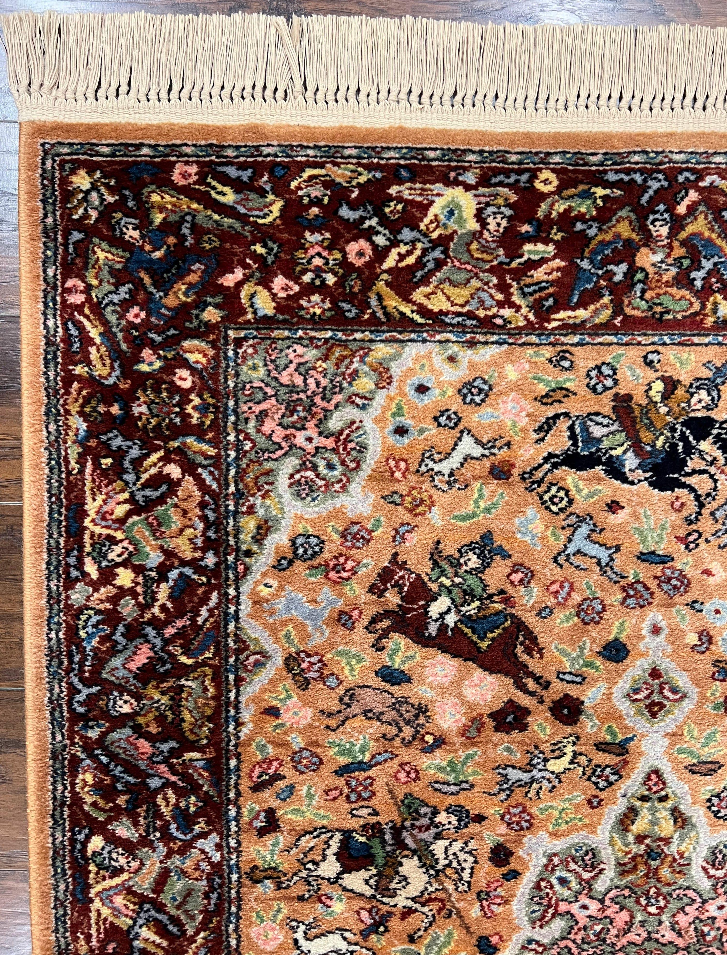 Karastan Rug 4x6 Persian Hunting Pattern #723, Rare Karastan Carpet, Wool Pile, Discontinued Vintage Karastan, Original 700 Series, Tan - Jewel Rugs